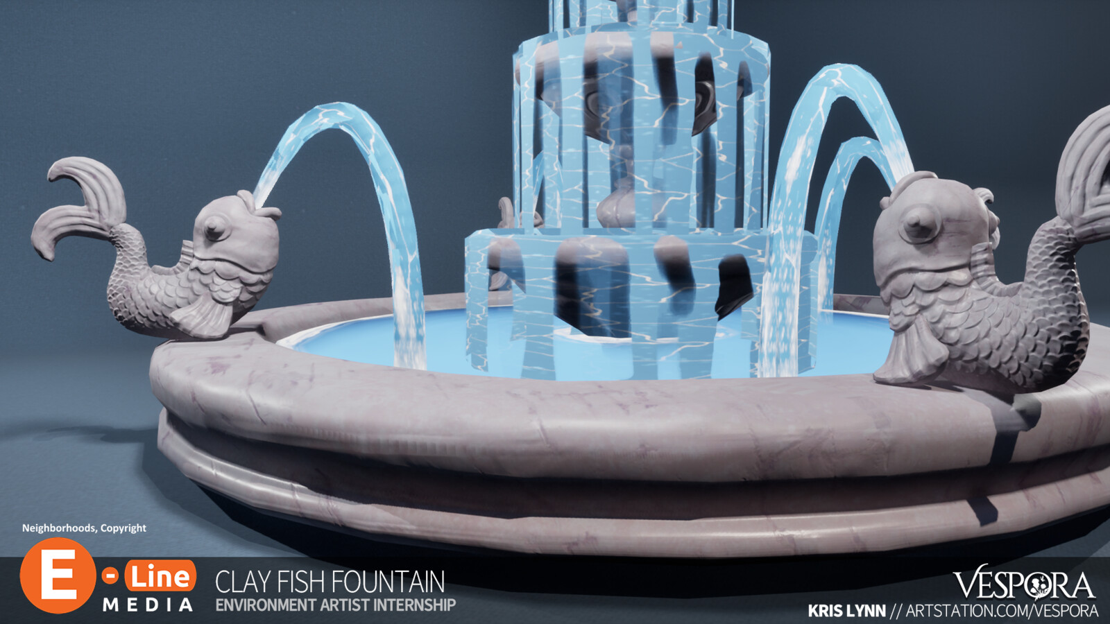 Closeup of the Fish Fountain Prop