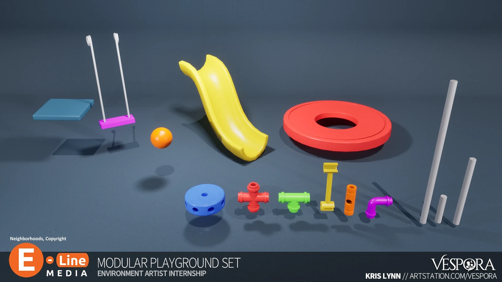 A breakout of the Modular Playground Set parts.