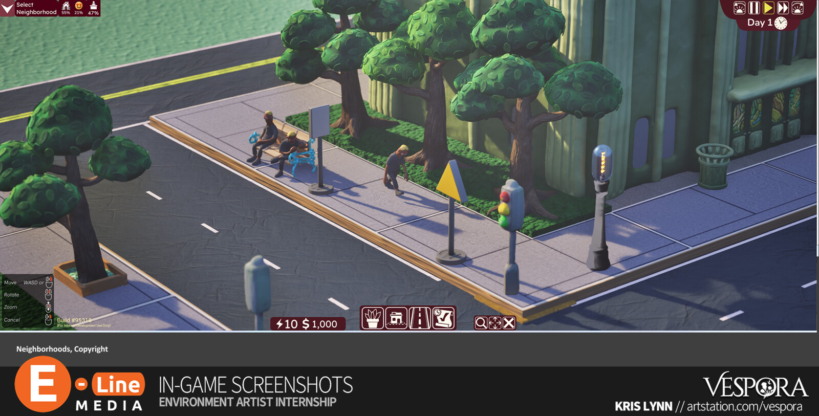 In-game screenshot featuring the Park Bench Prop