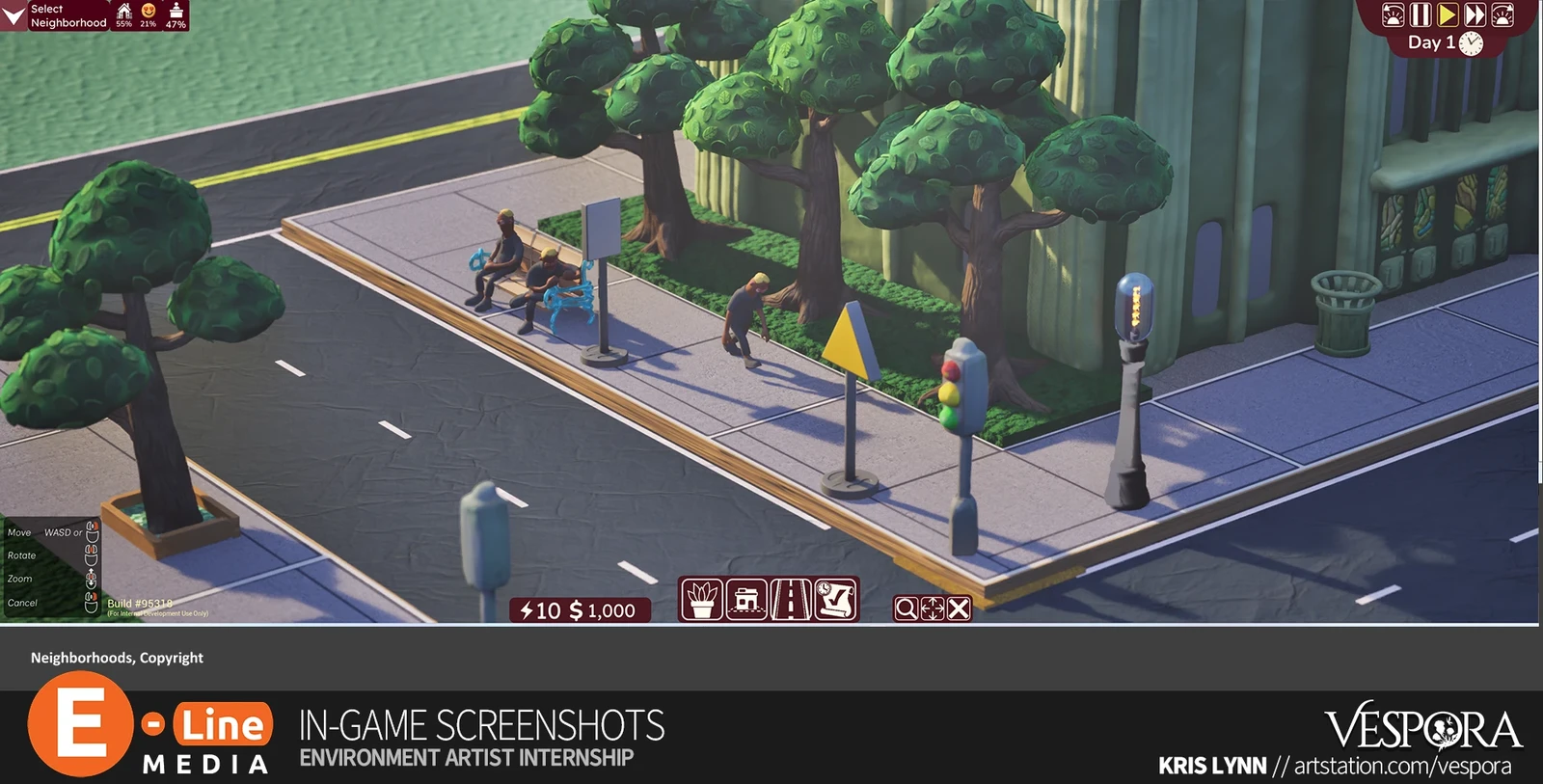 In-game screenshot featuring the Park Bench Prop