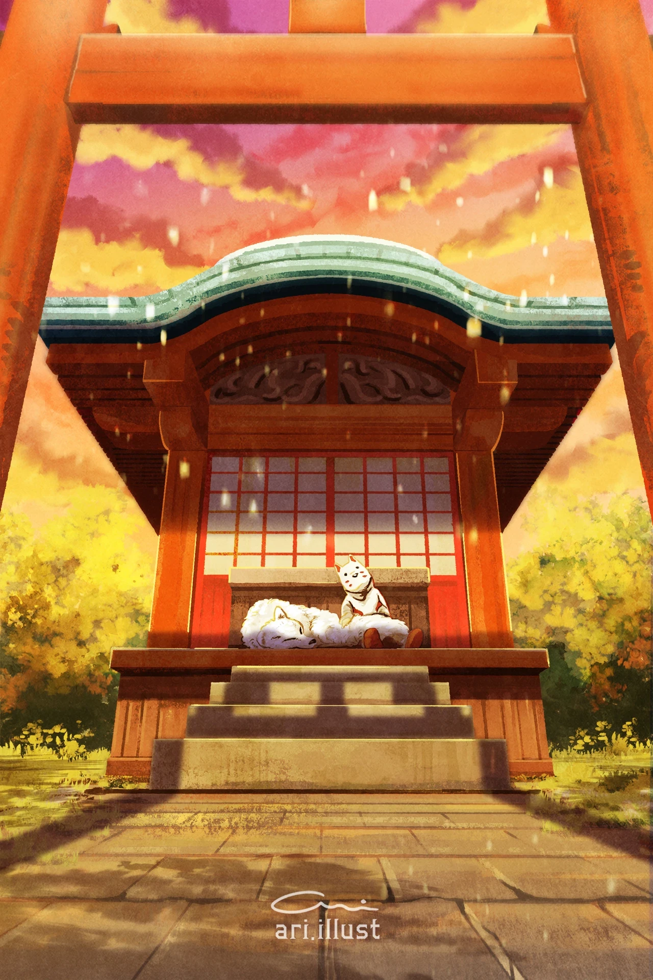 Sanctuary Siesta: A peaceful moment shared in the golden hour.
