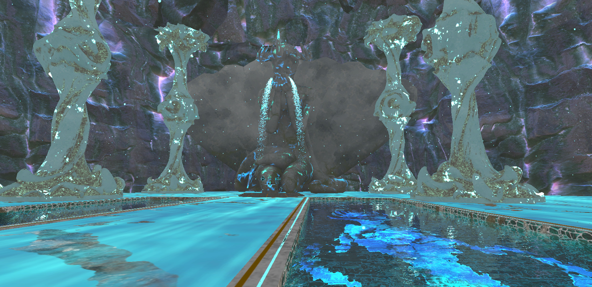 Unlit view of the Inner Temple of Llyr in UE 5