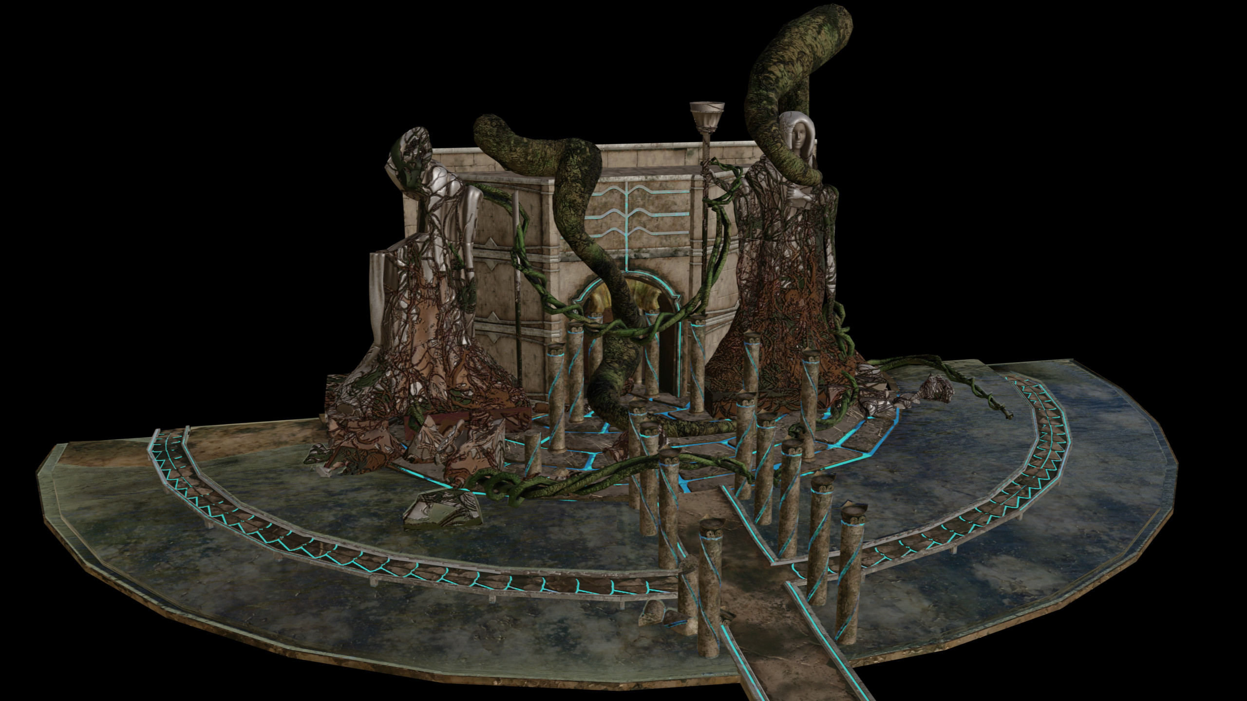 Isometric view of the entrace to the Temple of Adarun