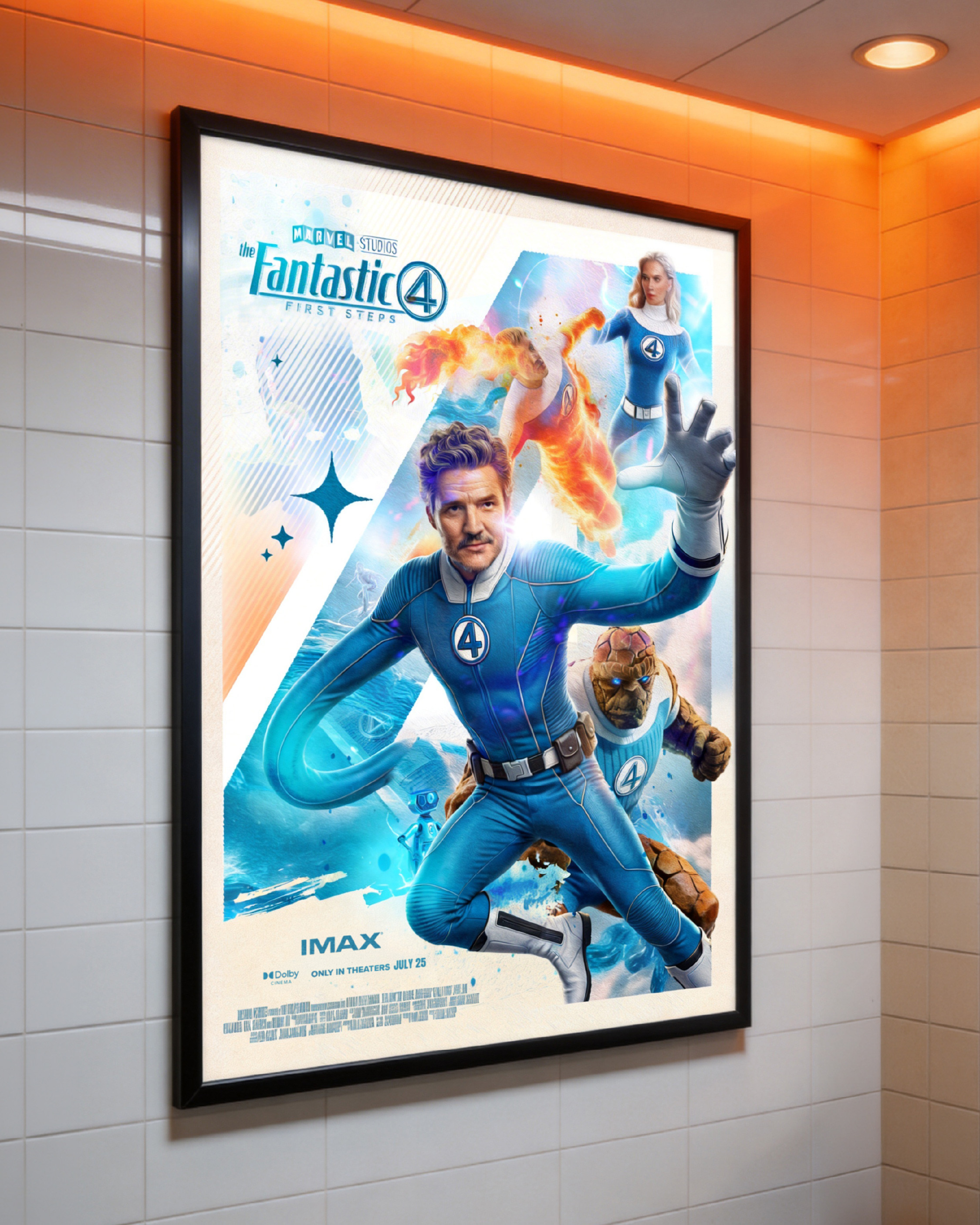 Theatrical lightbox campaign application showcasing how the poster would appear in cinema lobby placements and premiere environments