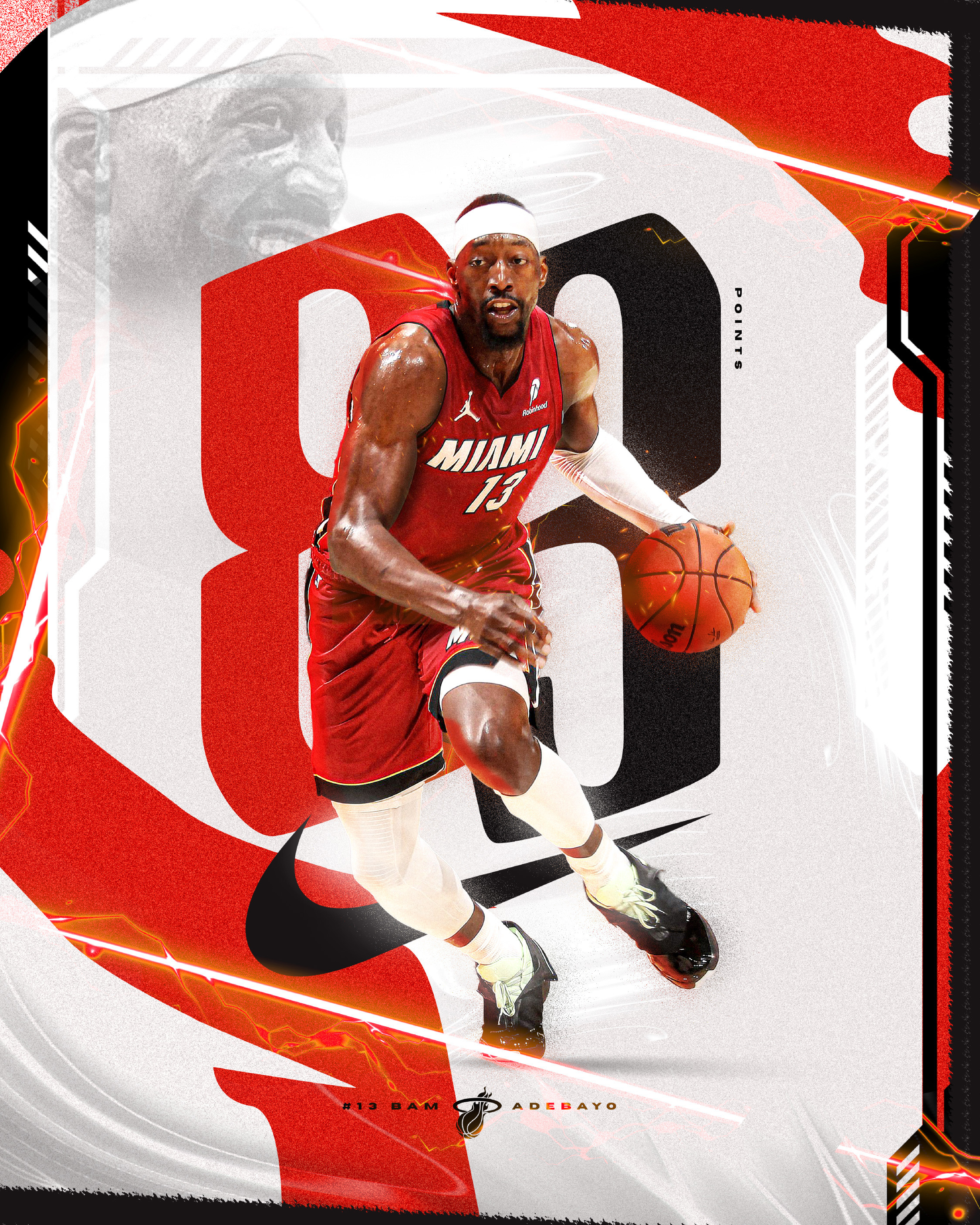 83 points. March 10, 2026. The second highest single game scoring performance in NBA history. Built the same night right after the final buzzer. Bam Adebayo. Miami Heat. History
