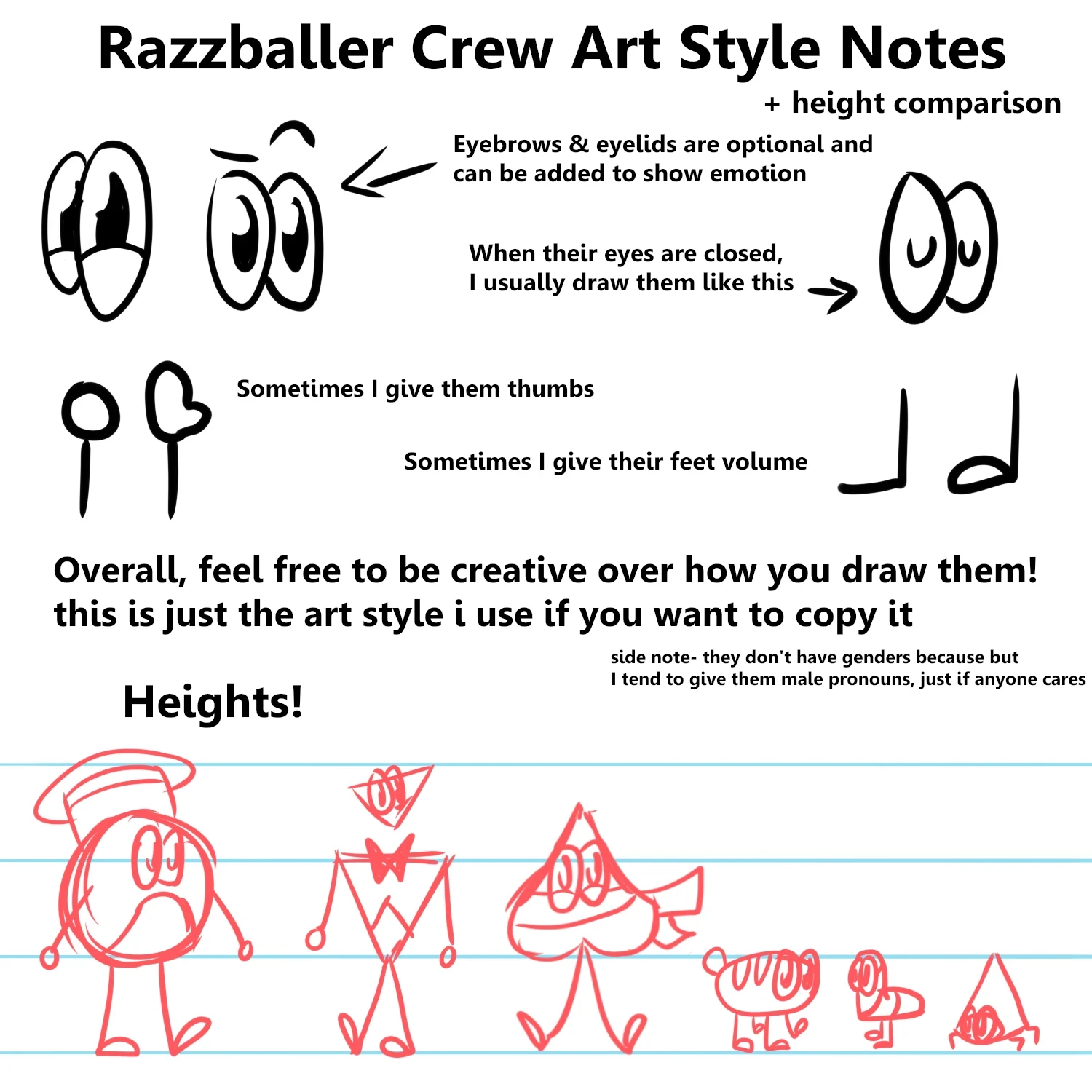Overall height and art style notes