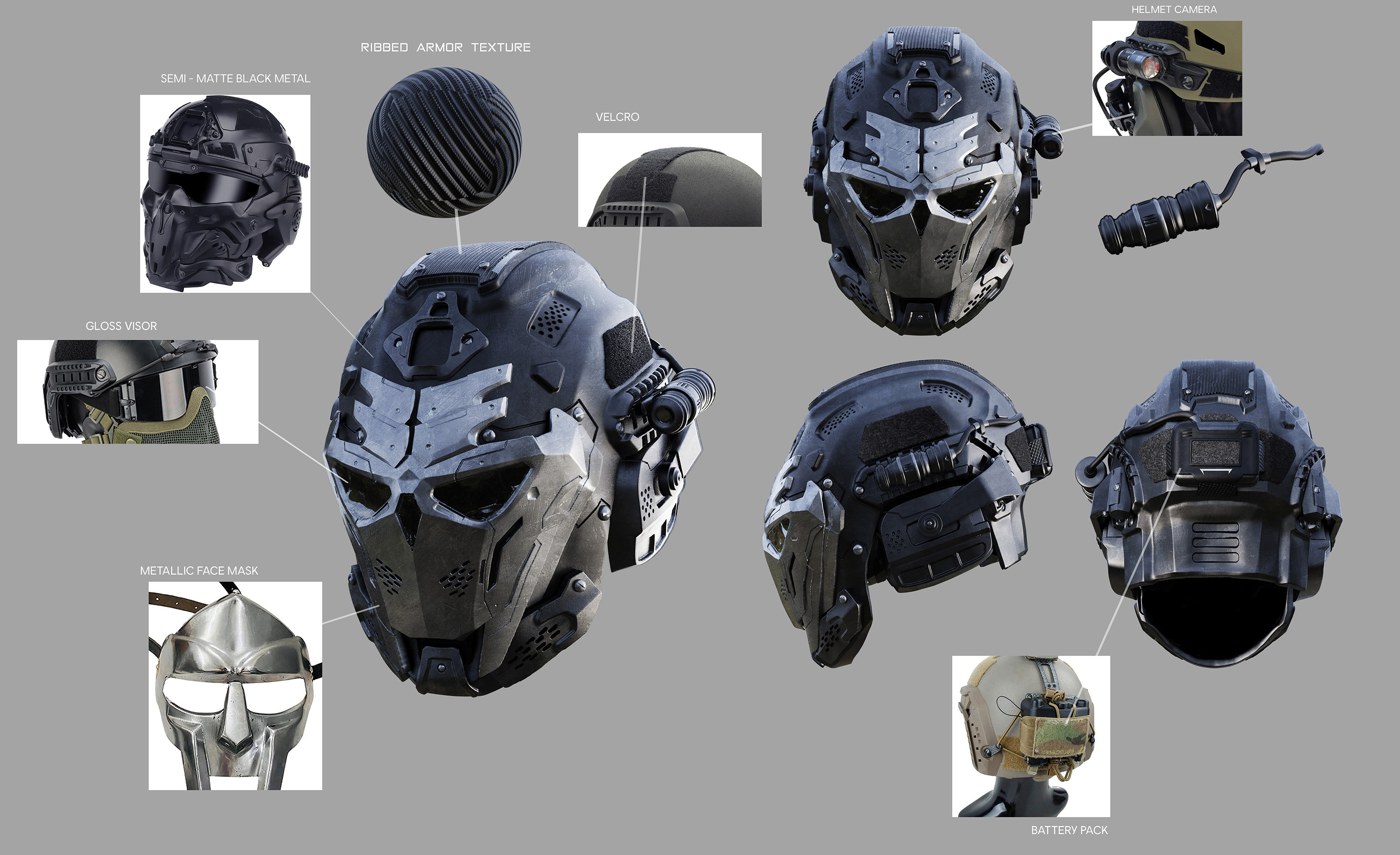 Head gear material callouts.