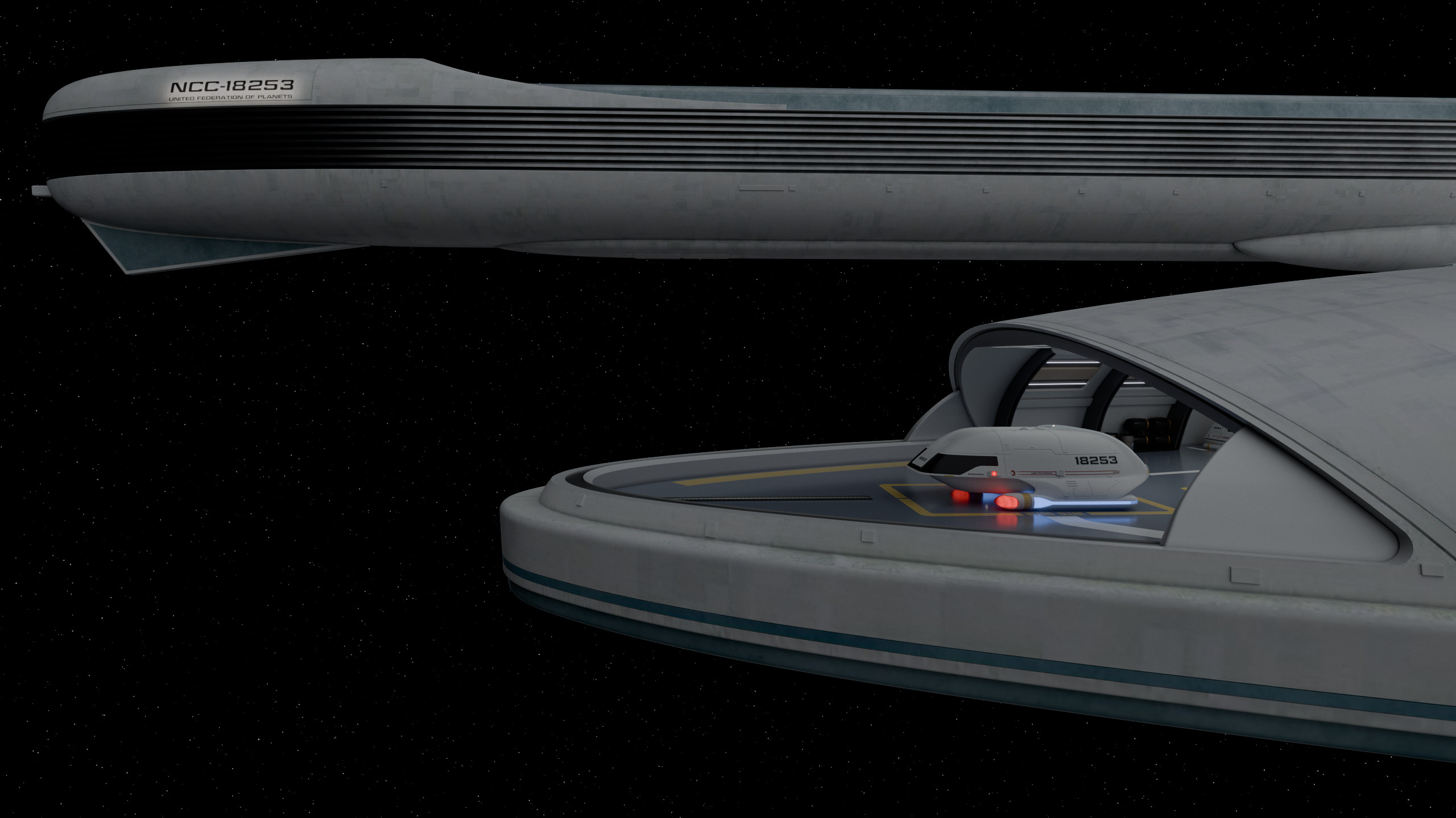 External view of the bay. Excelsior-Class mesh by Chris Kuhn.