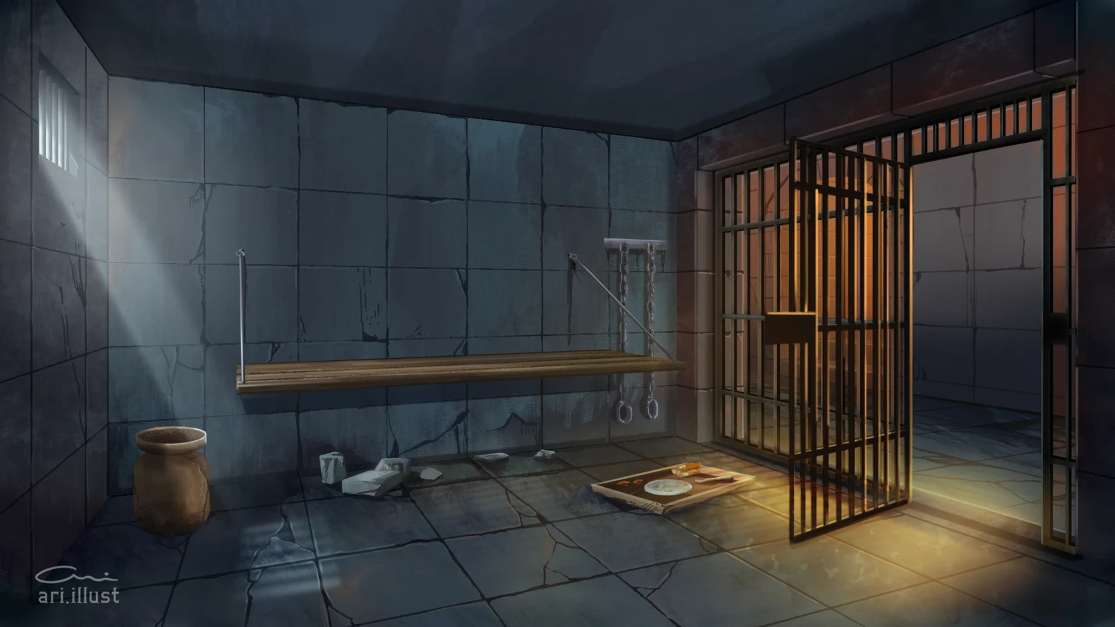 dungeon at night