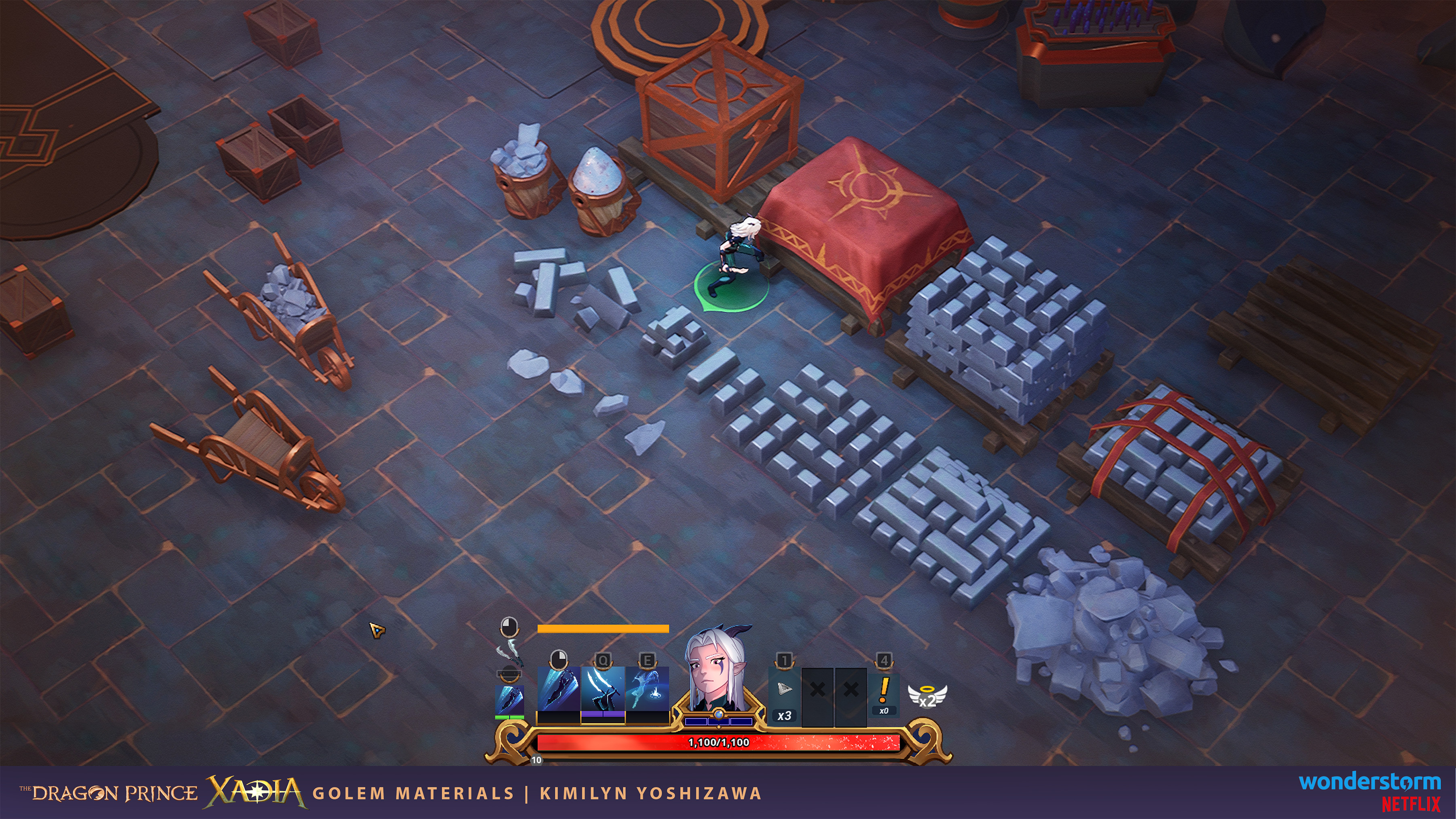 Golem Materials, Final In Game Assets. Models by me, textures by Alice Cho.