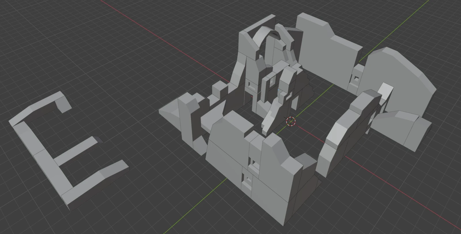 I blocked out the ruins in Blender while planning ahead for modularity.