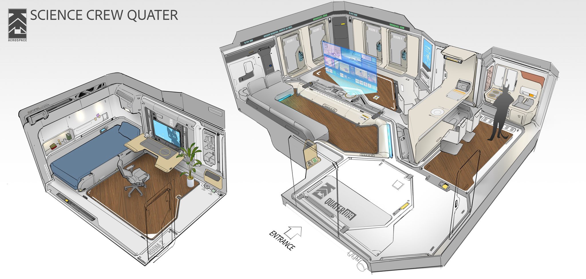 some early ideas I did for crew rooms