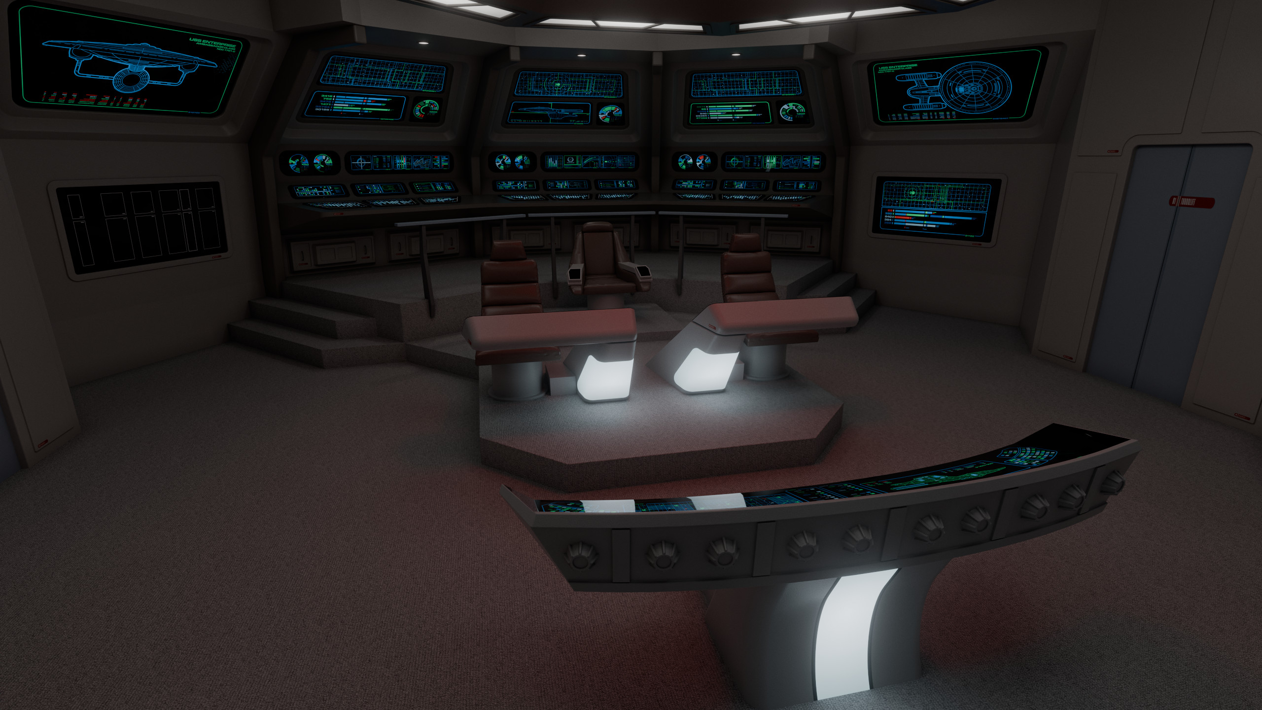 The bridge under red alert