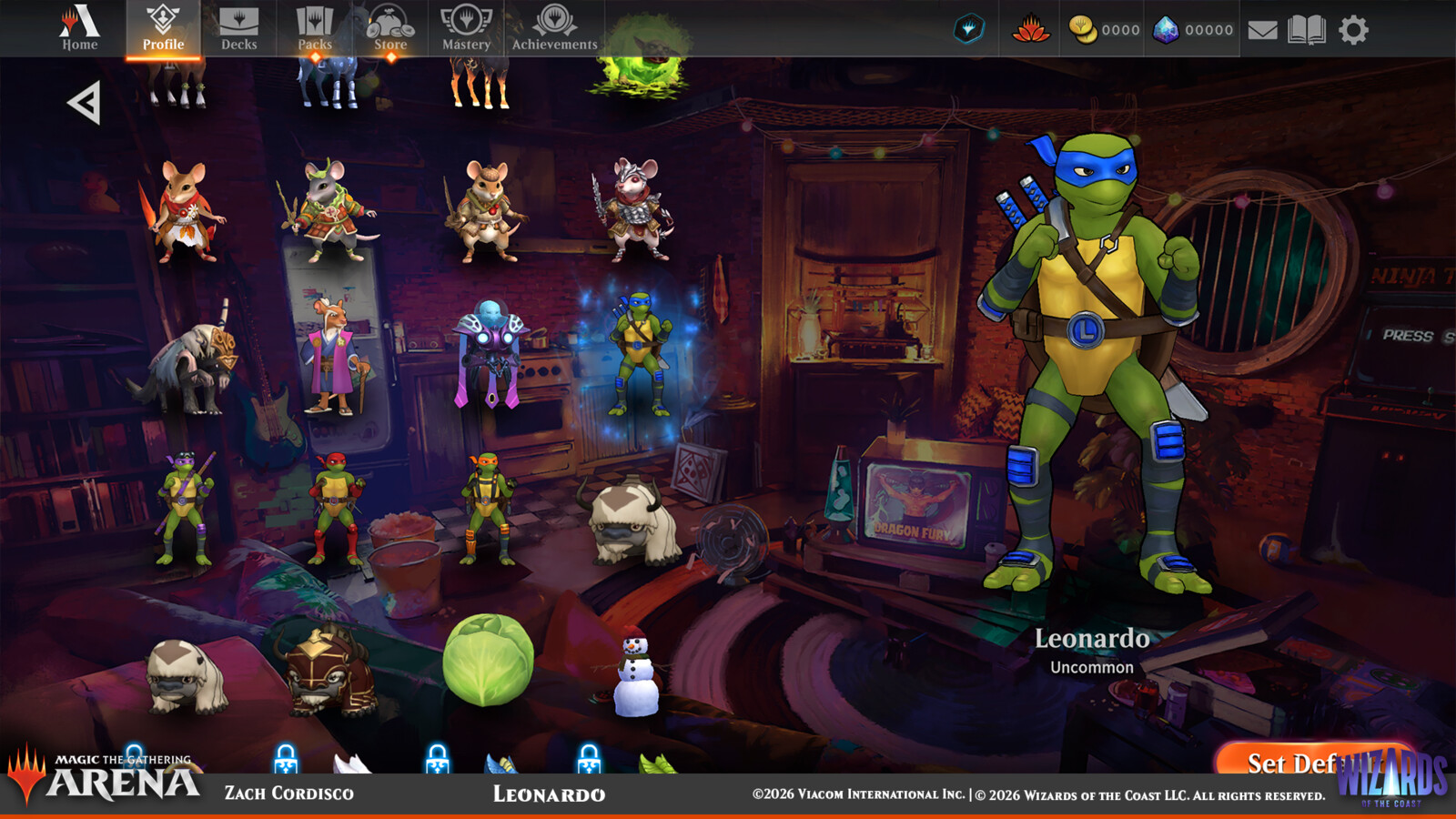 Companion Select screen