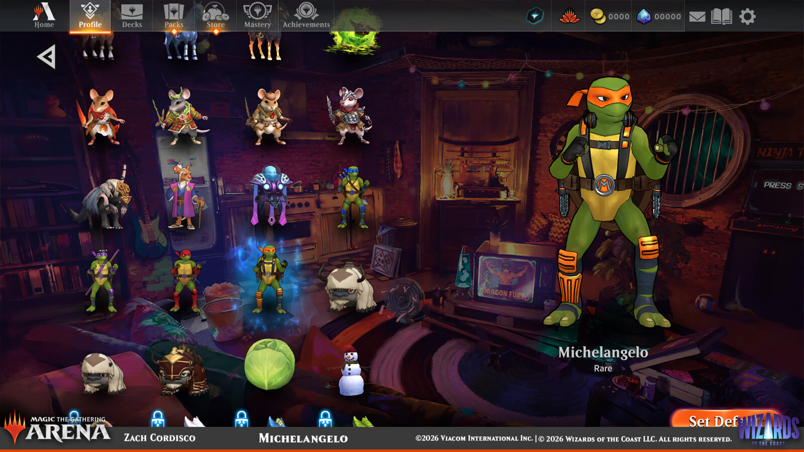 Companion select screen