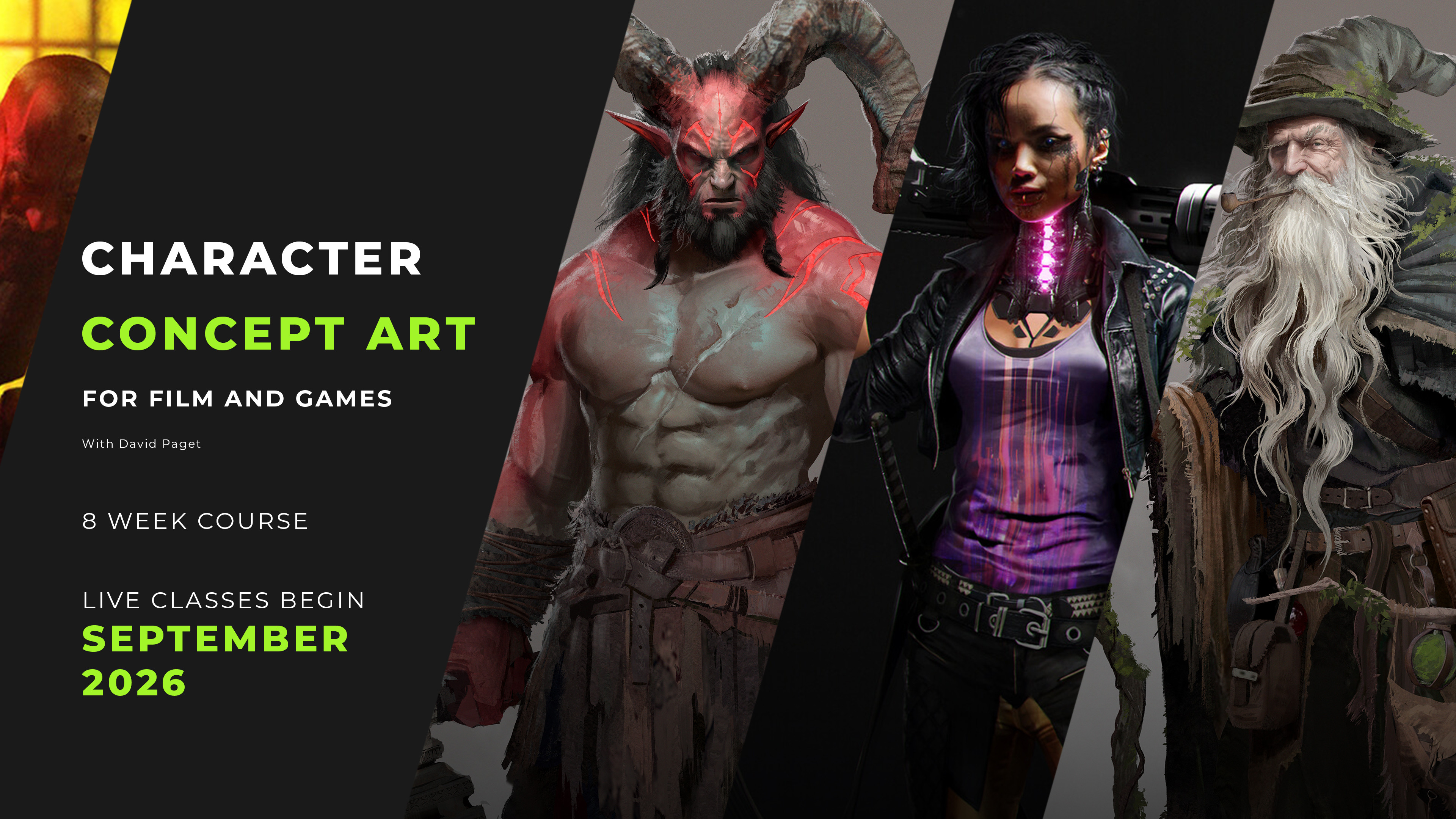 Further details available here: https://www.artstation.com/blogs/davepaget/OVymX/character-concept-art-for-film-and-games-now-available