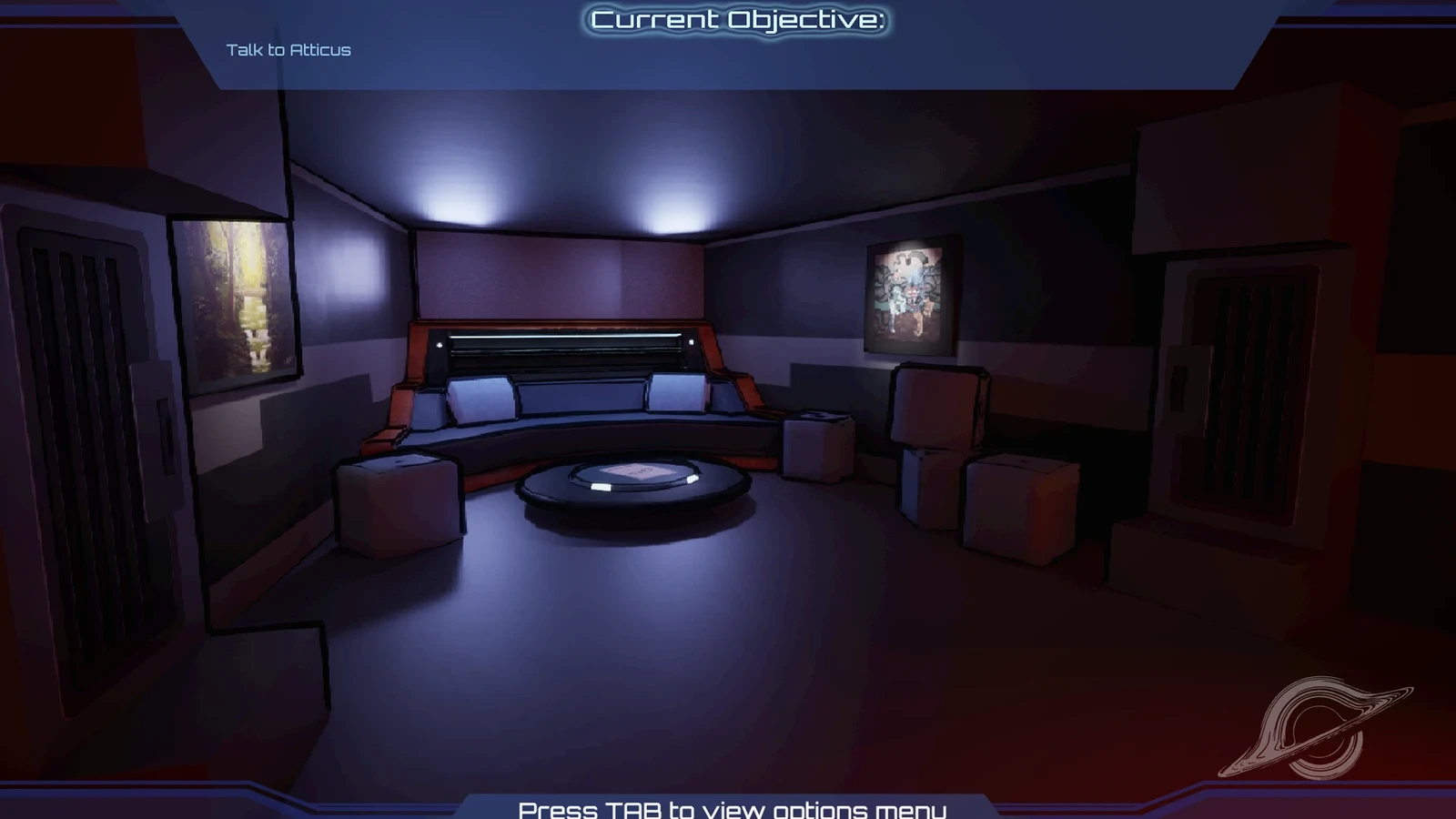 Screenshot of the final in-game Crew Common Area from "CenterPoint"