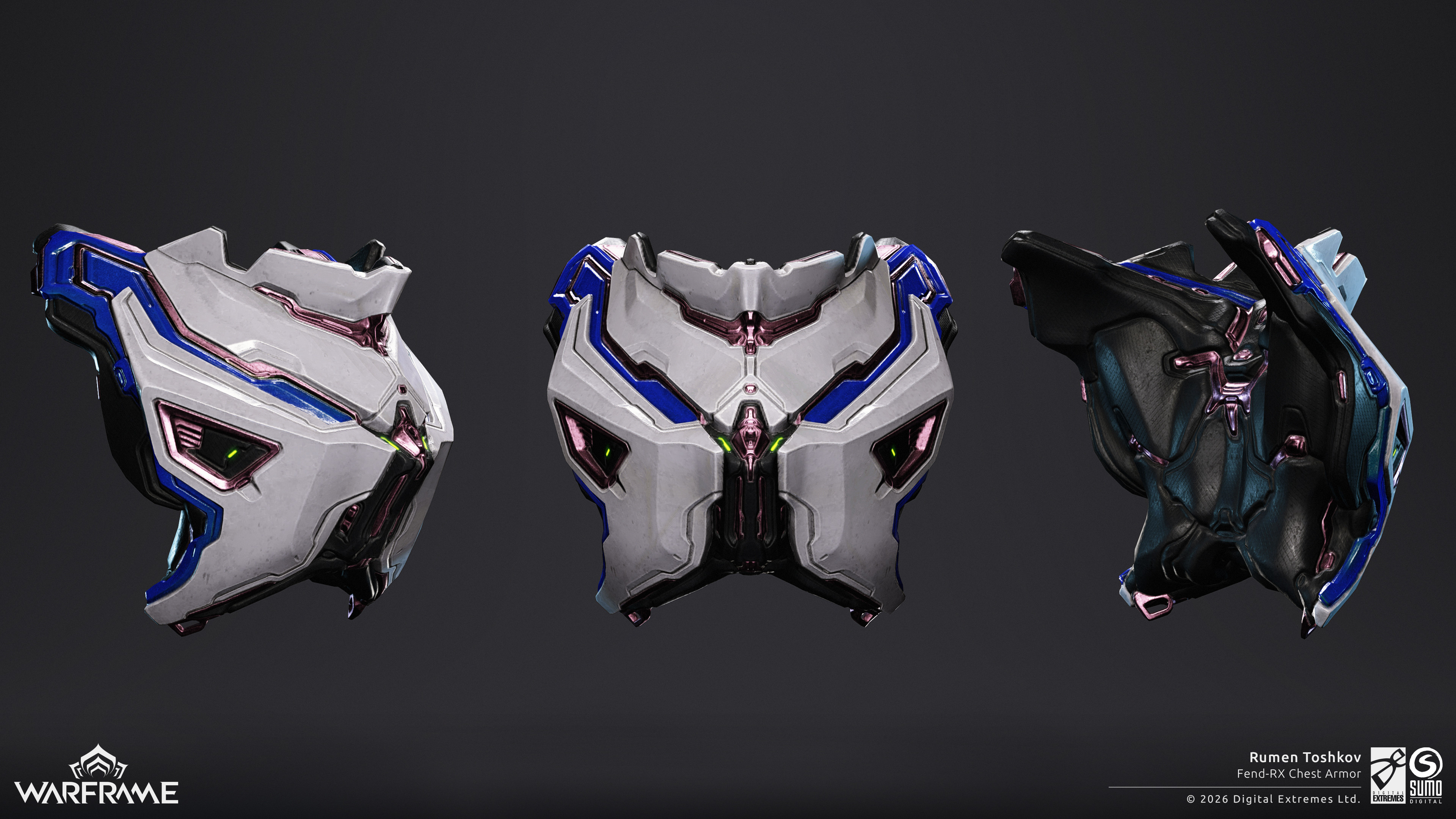 Fend-Rx in-game preview, highpoly done by me. Retopo, UV's, Implementation by Marcelo Pinheiro. Texturing, Implementation and Supervision by Ryan Ashfield.