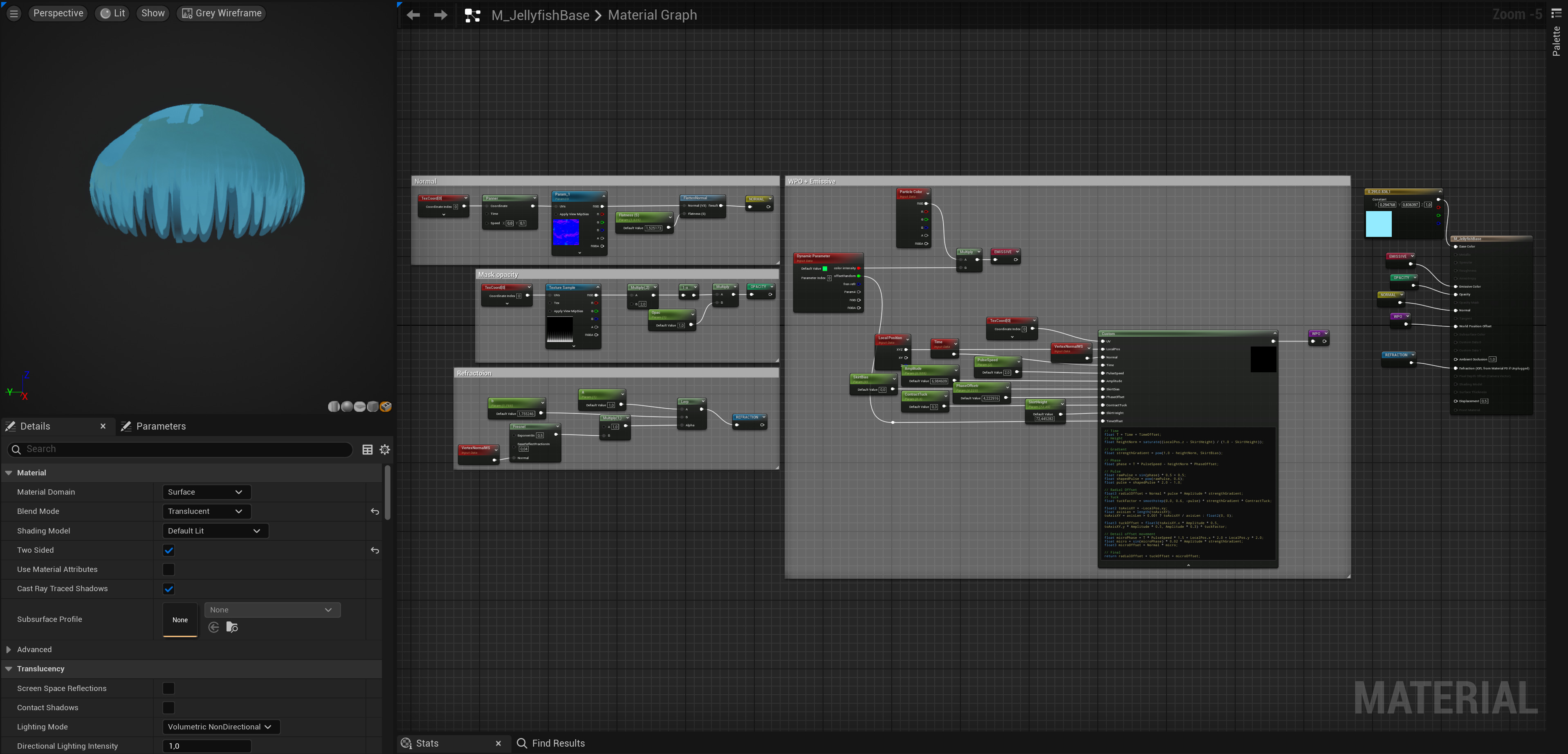Breakdown of the jellyfish basic material