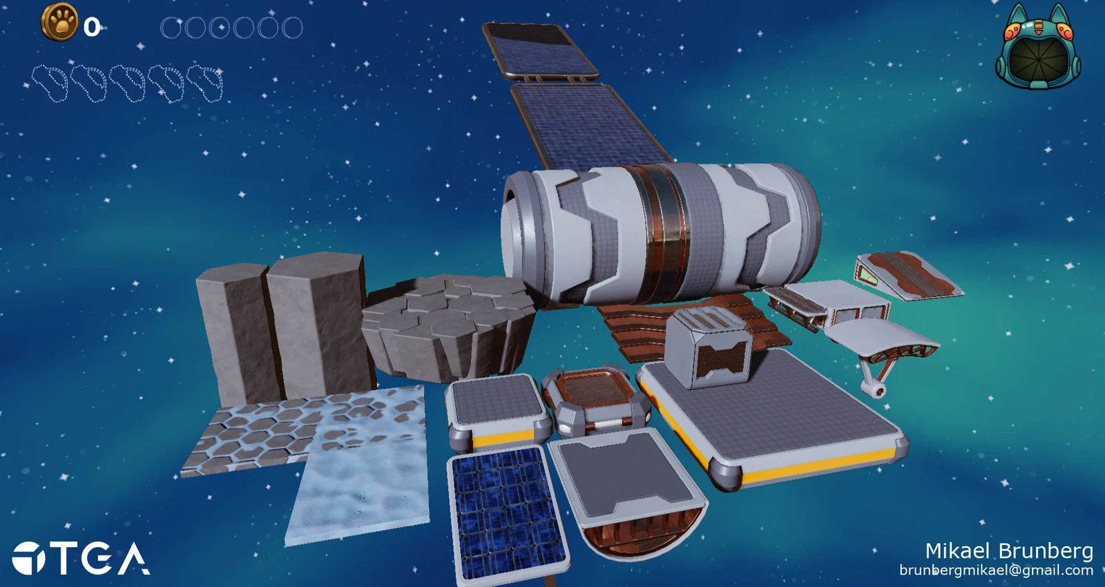Assets and materials i made for the asteroid level.