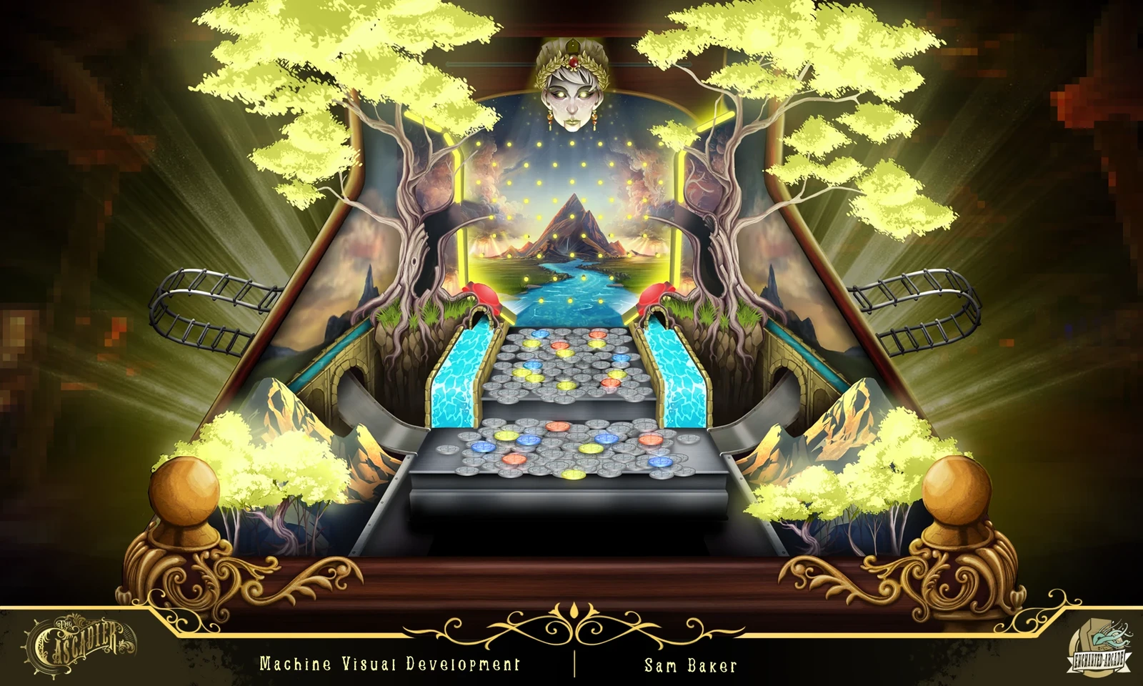 Not only was this piece a concept for the first machine, it was primarily used to showcase the style of the game as visual development.