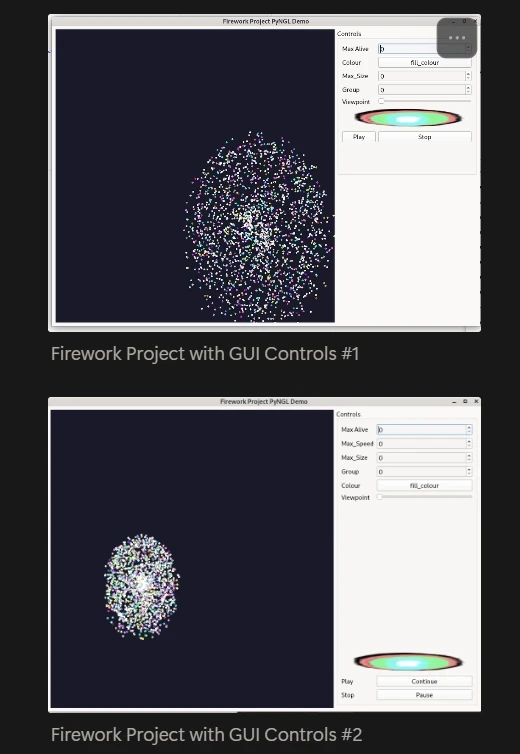 Adjusting Particle System inside GUI for Final Project