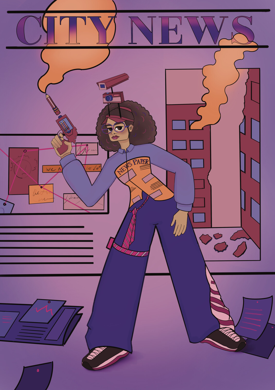 Journalist from a parallel future by student Aliaa Kamel