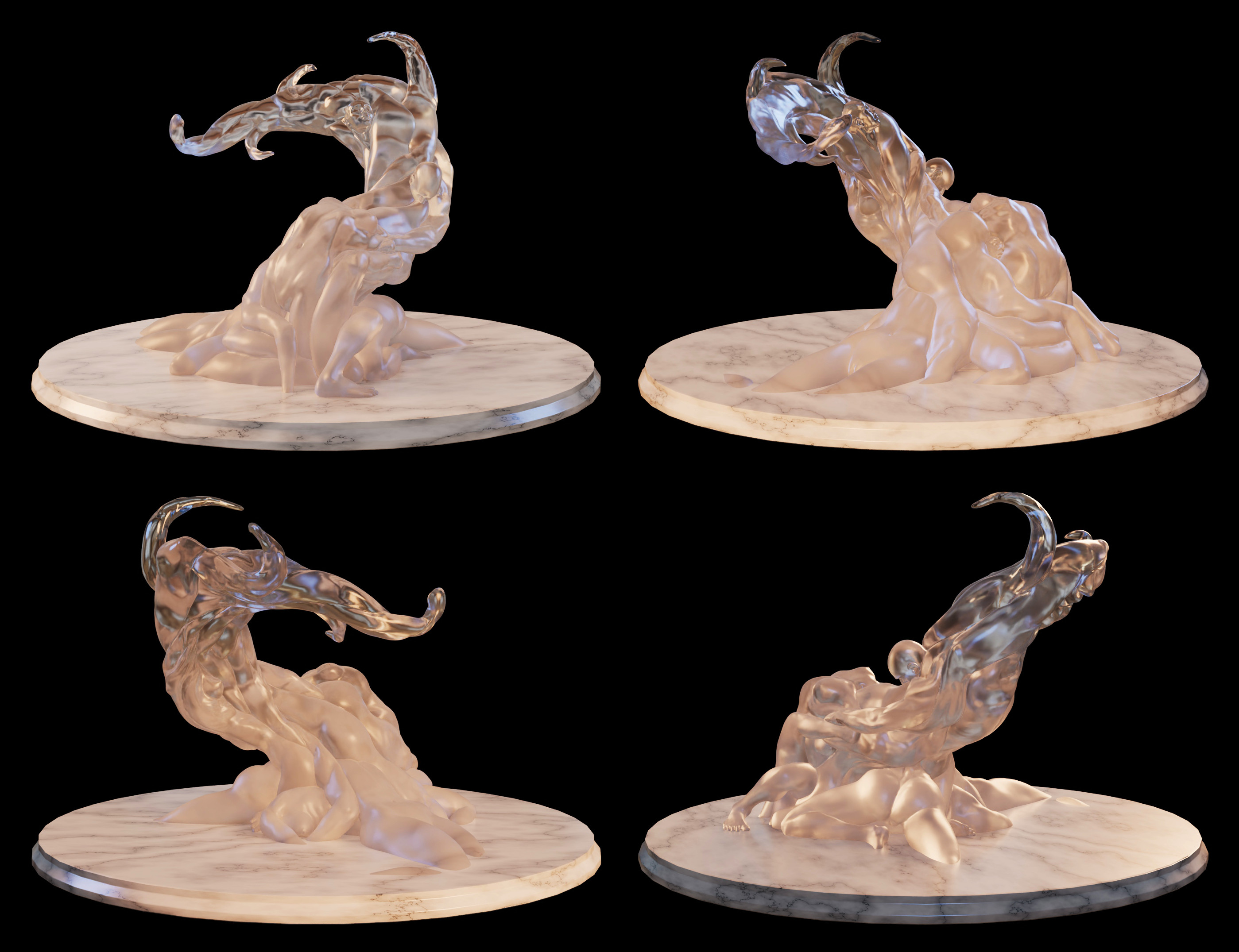 Glass and marble shaders 