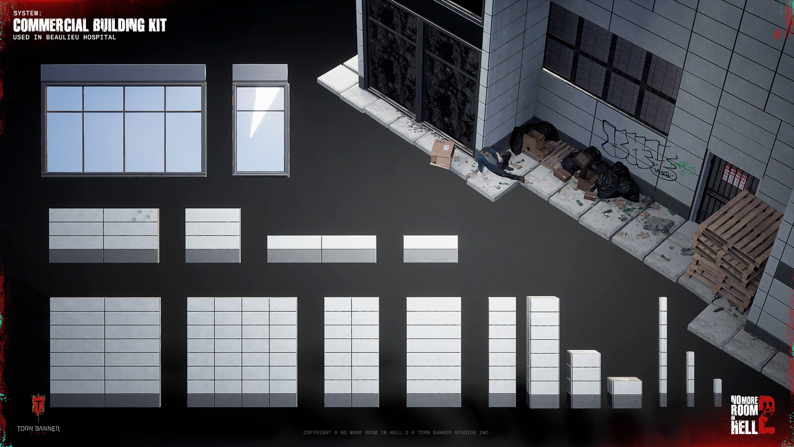 Modular commercial building kit designed for flexible layouts, consistent metrics, and efficient assembly across large spaces.