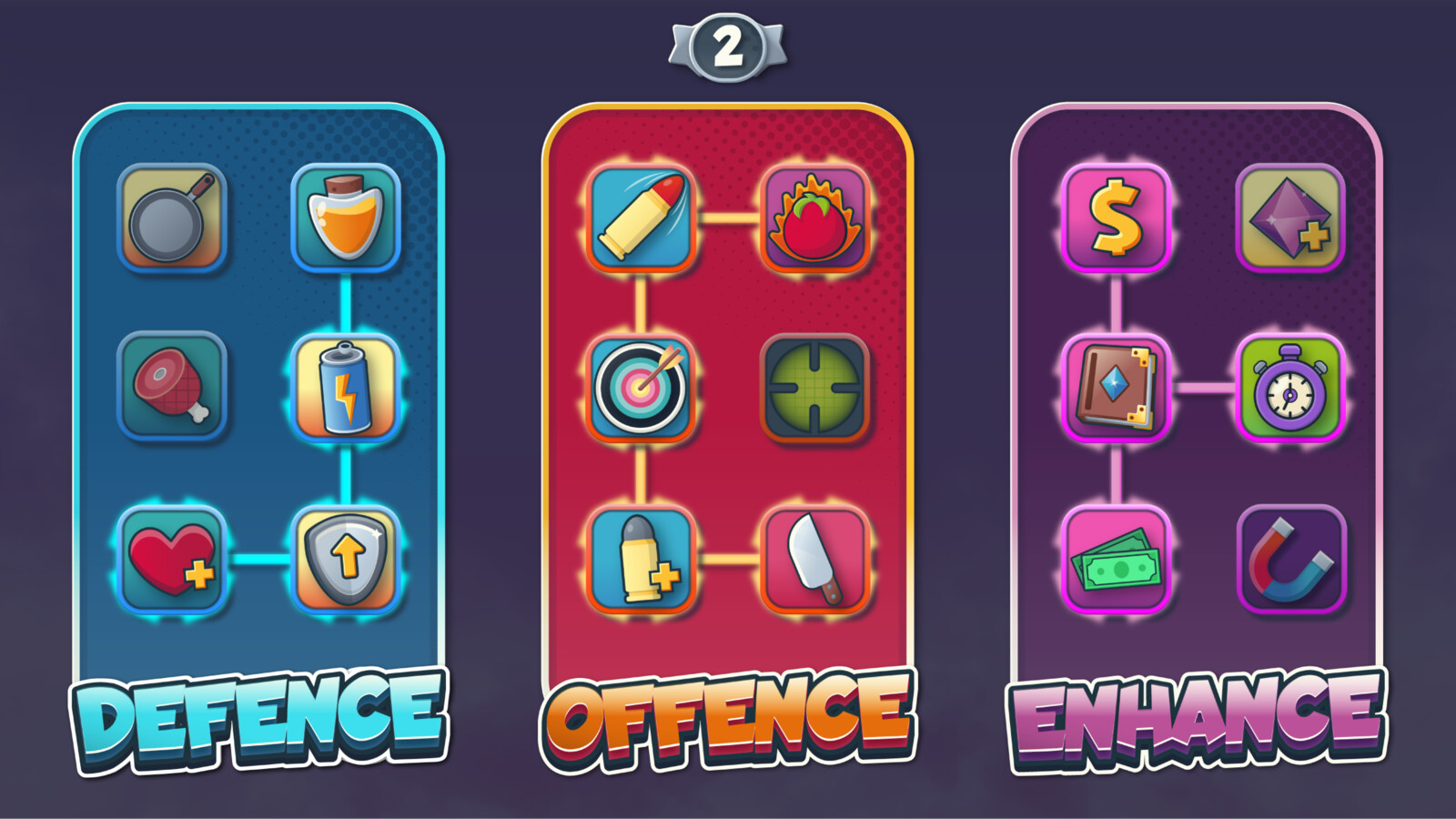Stylized Mobile Game UI (Skill Tree) System Design