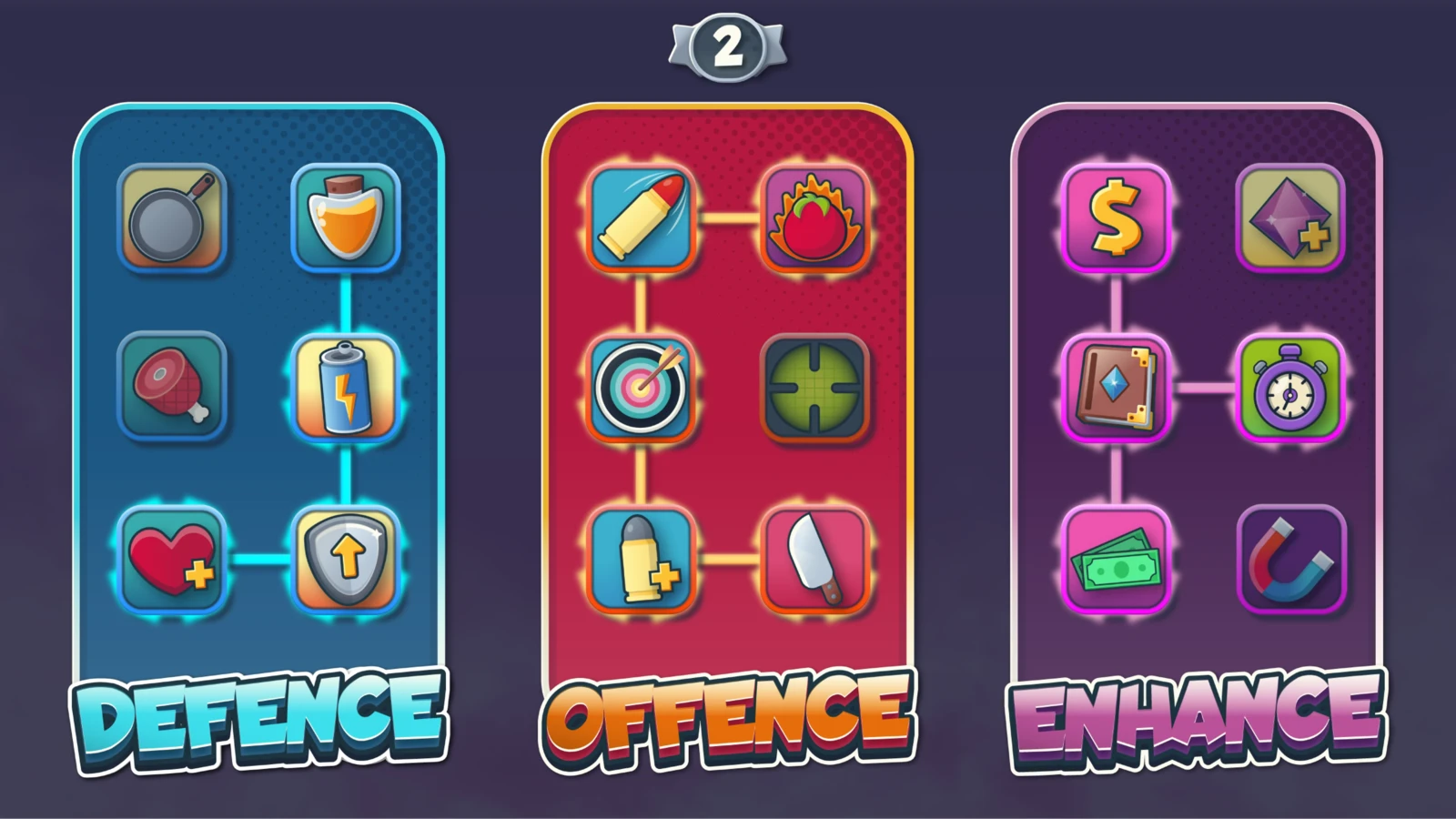 Stylized Mobile Game UI (Skill Tree) System Design