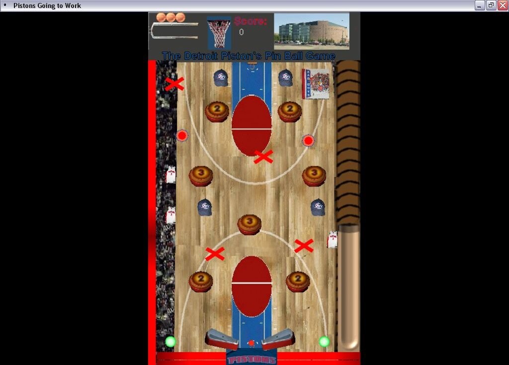 Basketball Game Detroit Pistons Court Pinball