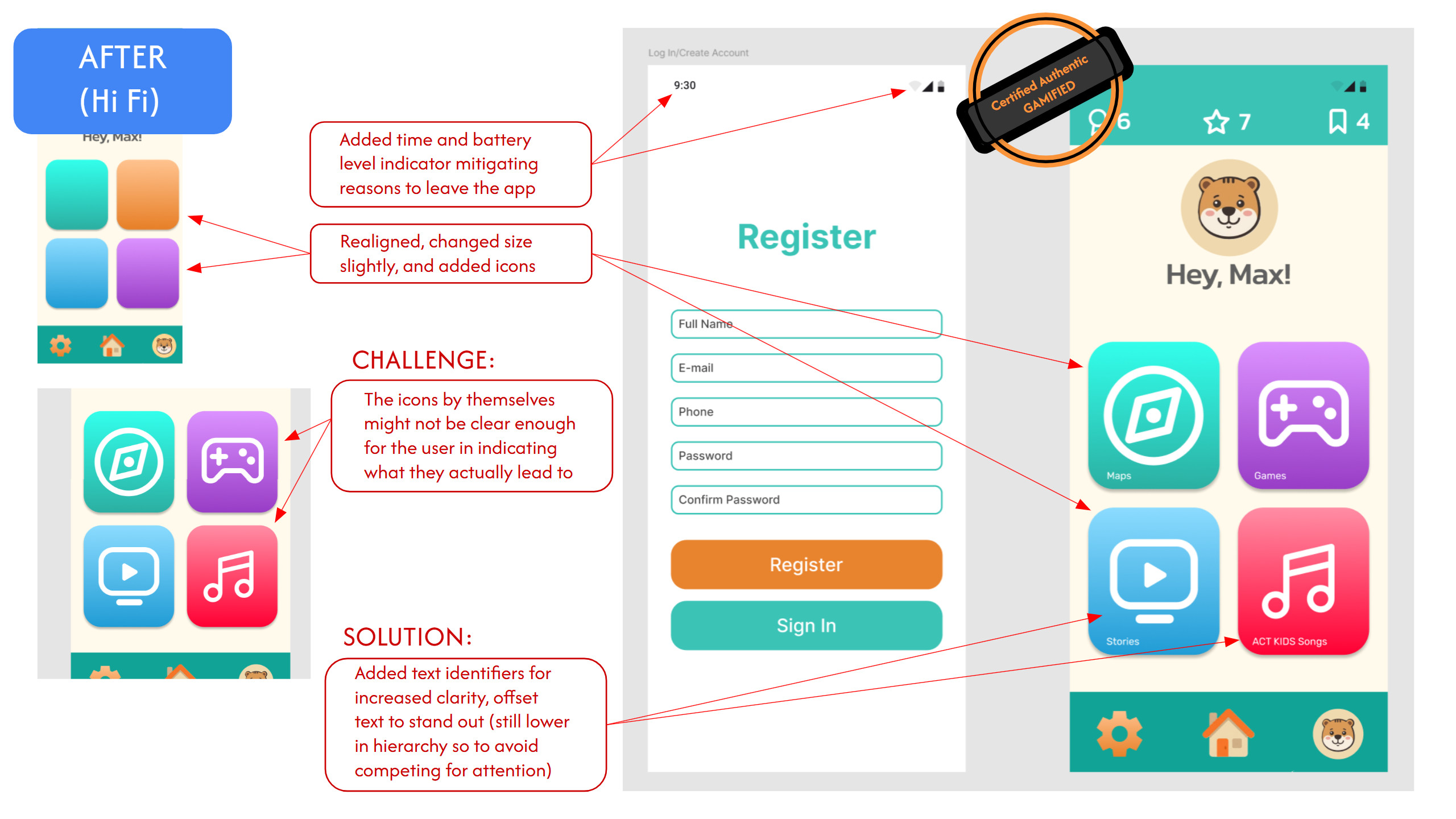 Home Screen, Register Screen, &amp; Menus