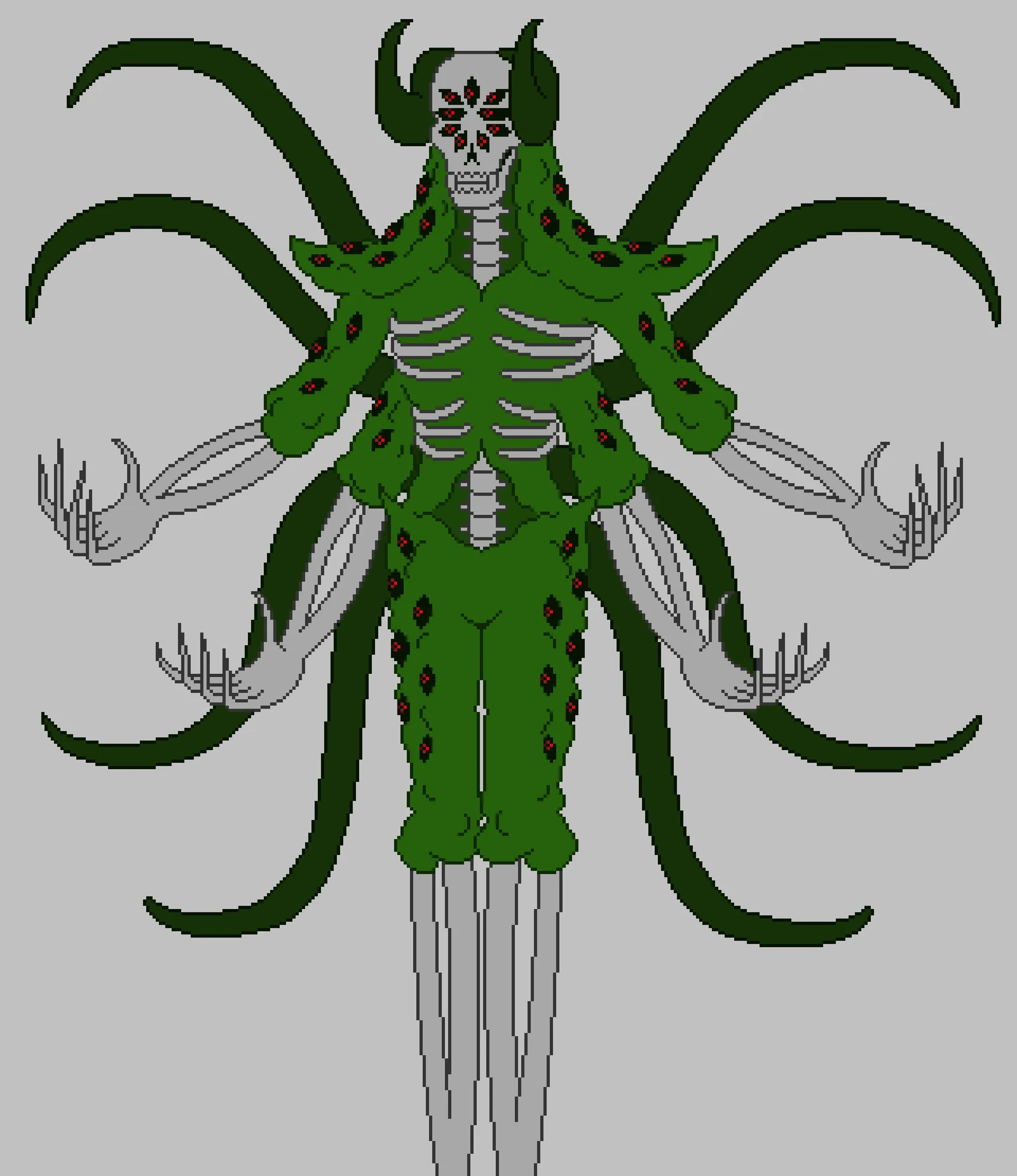 Flat colored Argus character portrait
