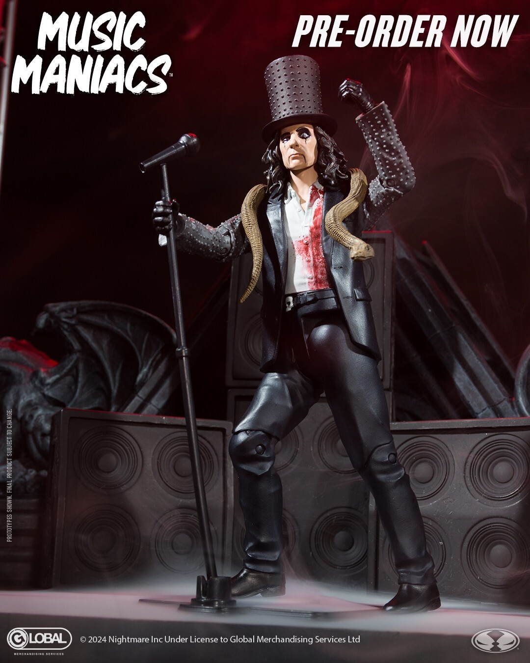 Music Maniacs - Alice Cooper - I helped engineer action figure articulation and work on sculpt and prototype revisions for the figure.