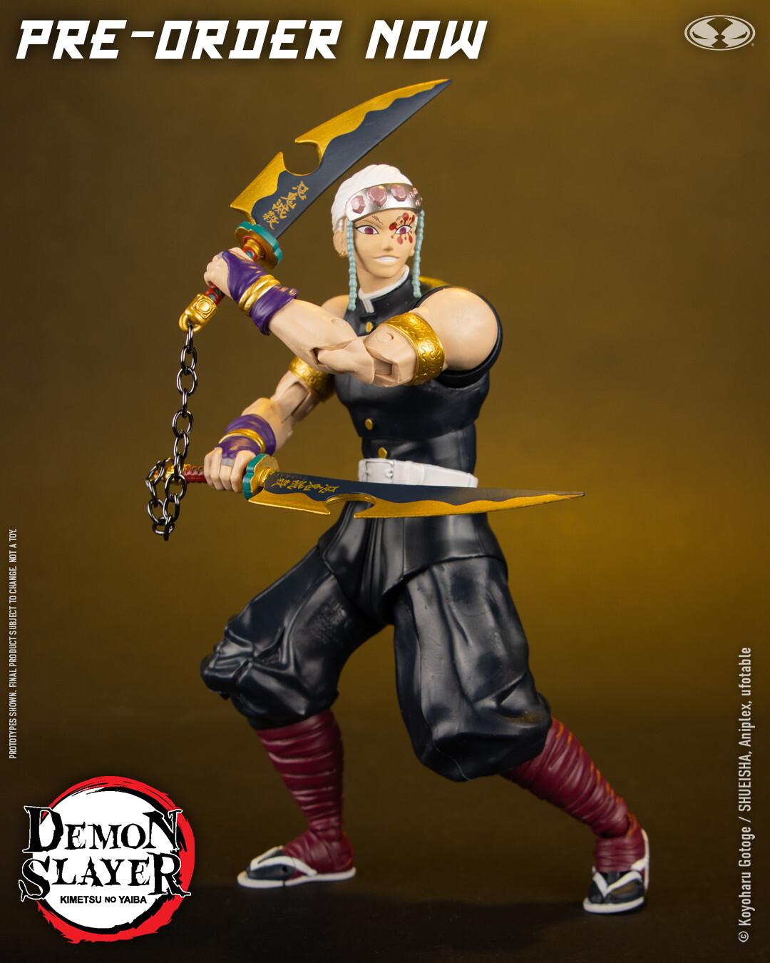 Demon Slayer Tengen -  I helped with engineering articulation and swappable faceplates, sculpt and deco revisions, prototype and sample review.