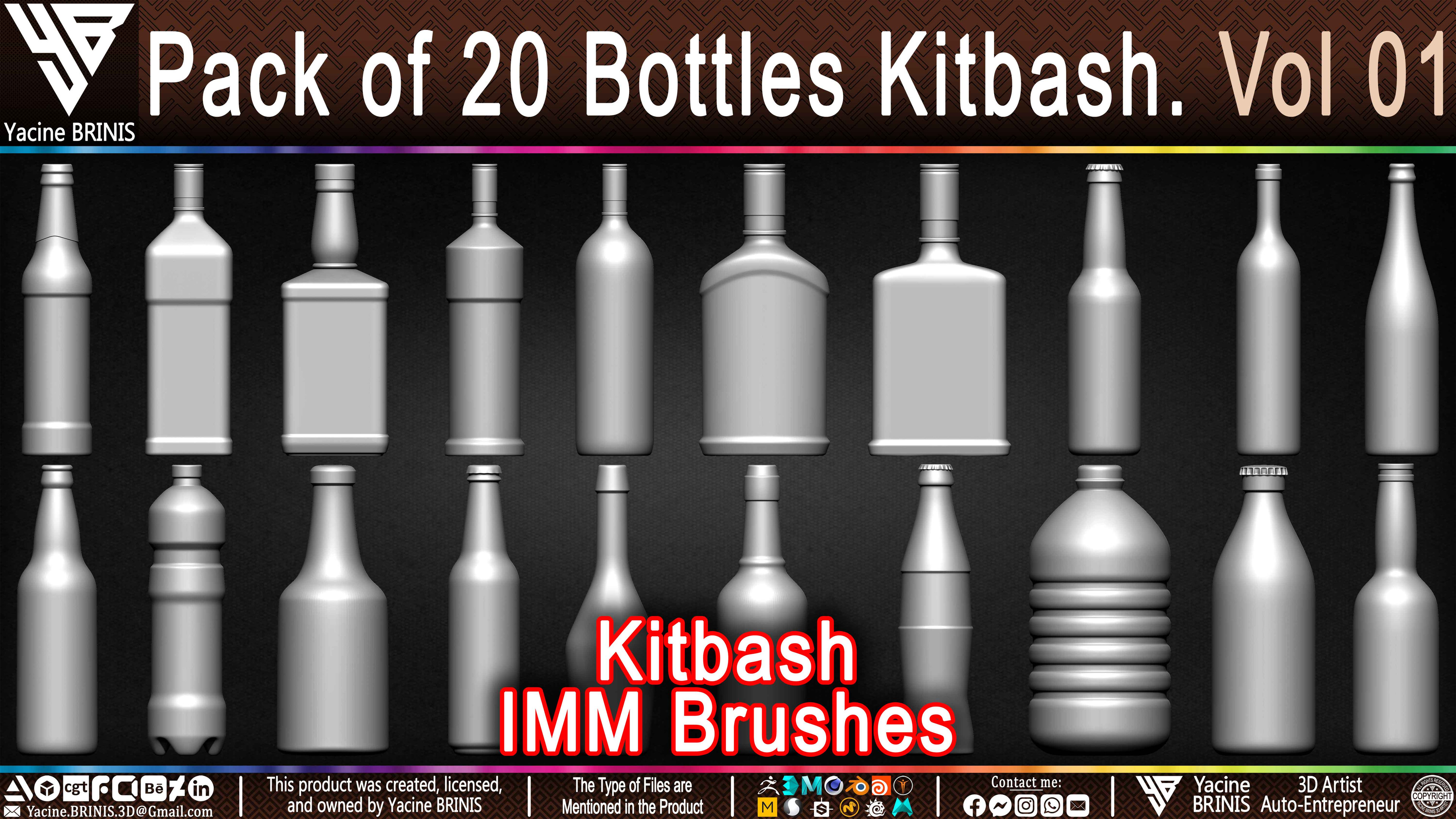 Collections of Bottles Kitbash 05