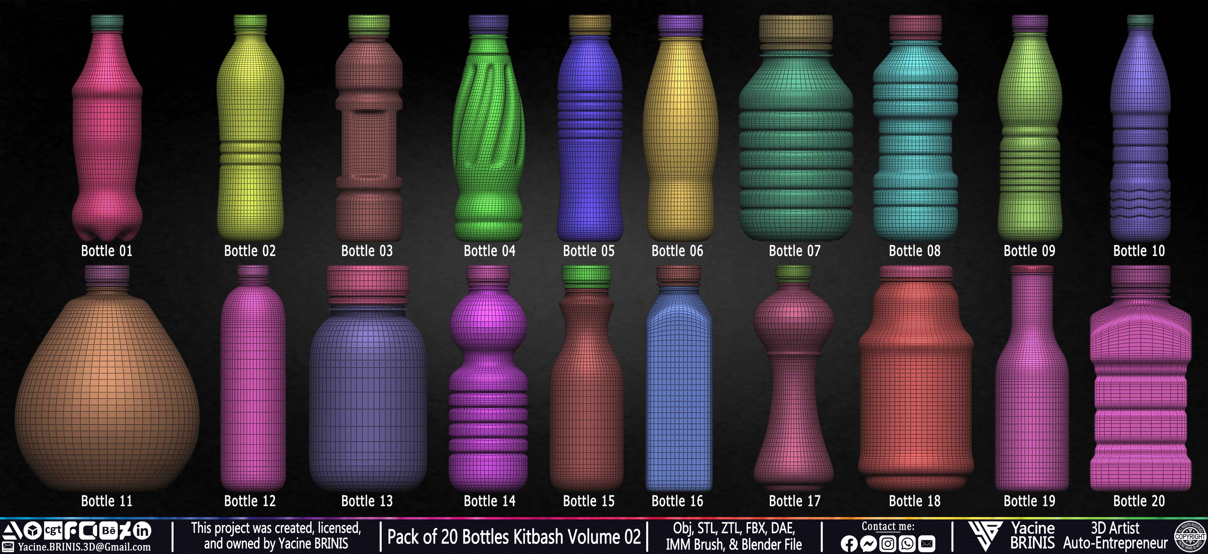 Collections of Bottles Kitbash 11