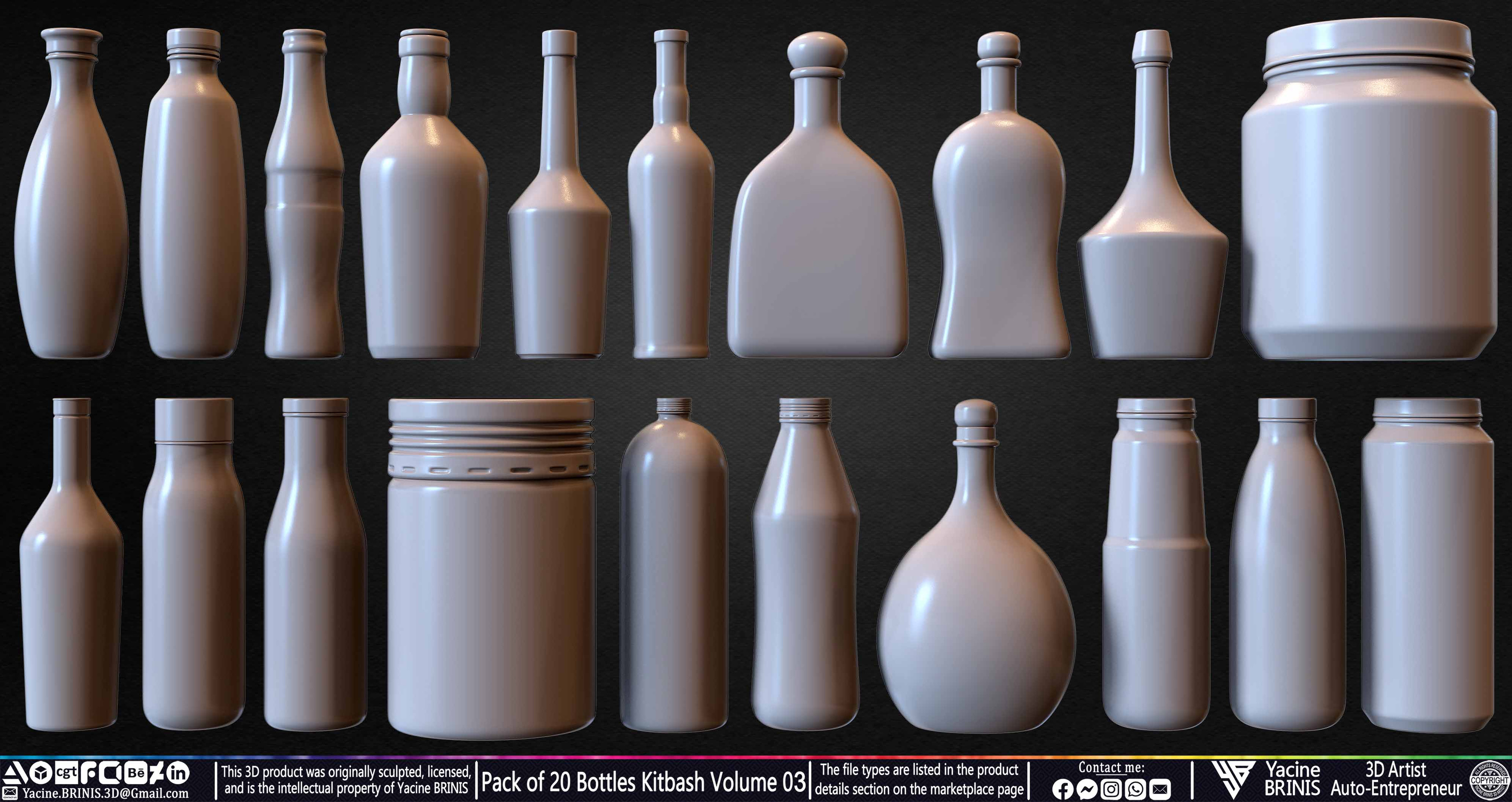 Collections of Bottles Kitbash 16