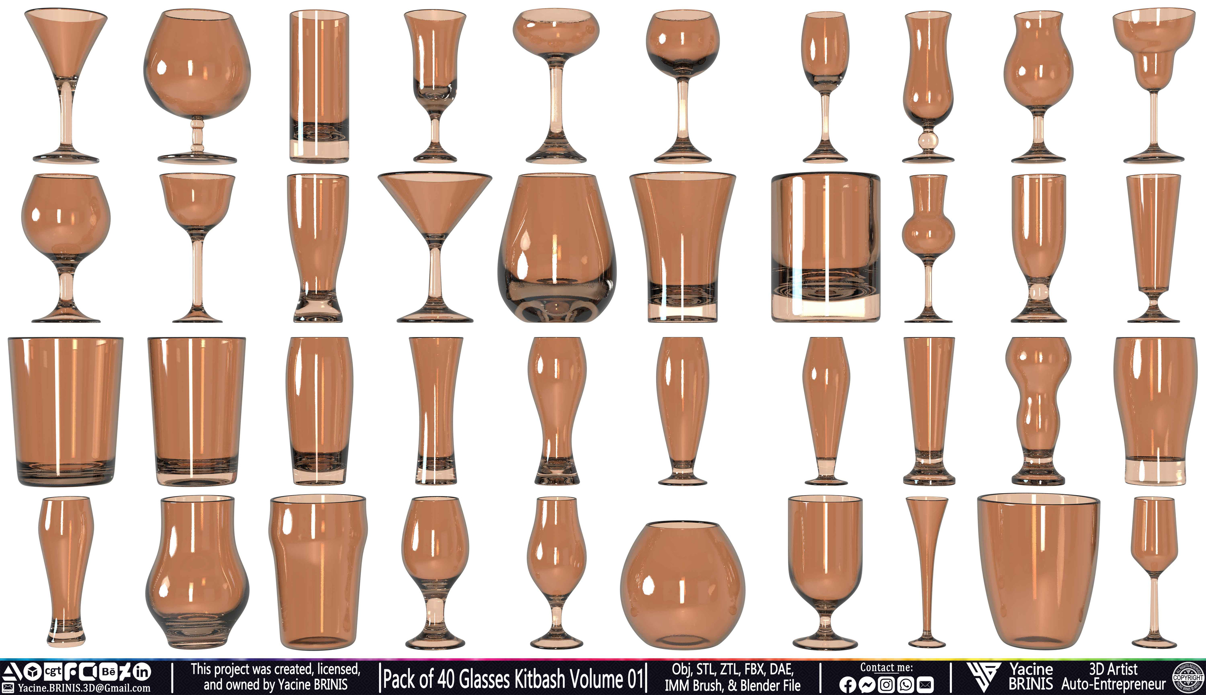 Pack of 40 Glasses Volume 01 Set 02