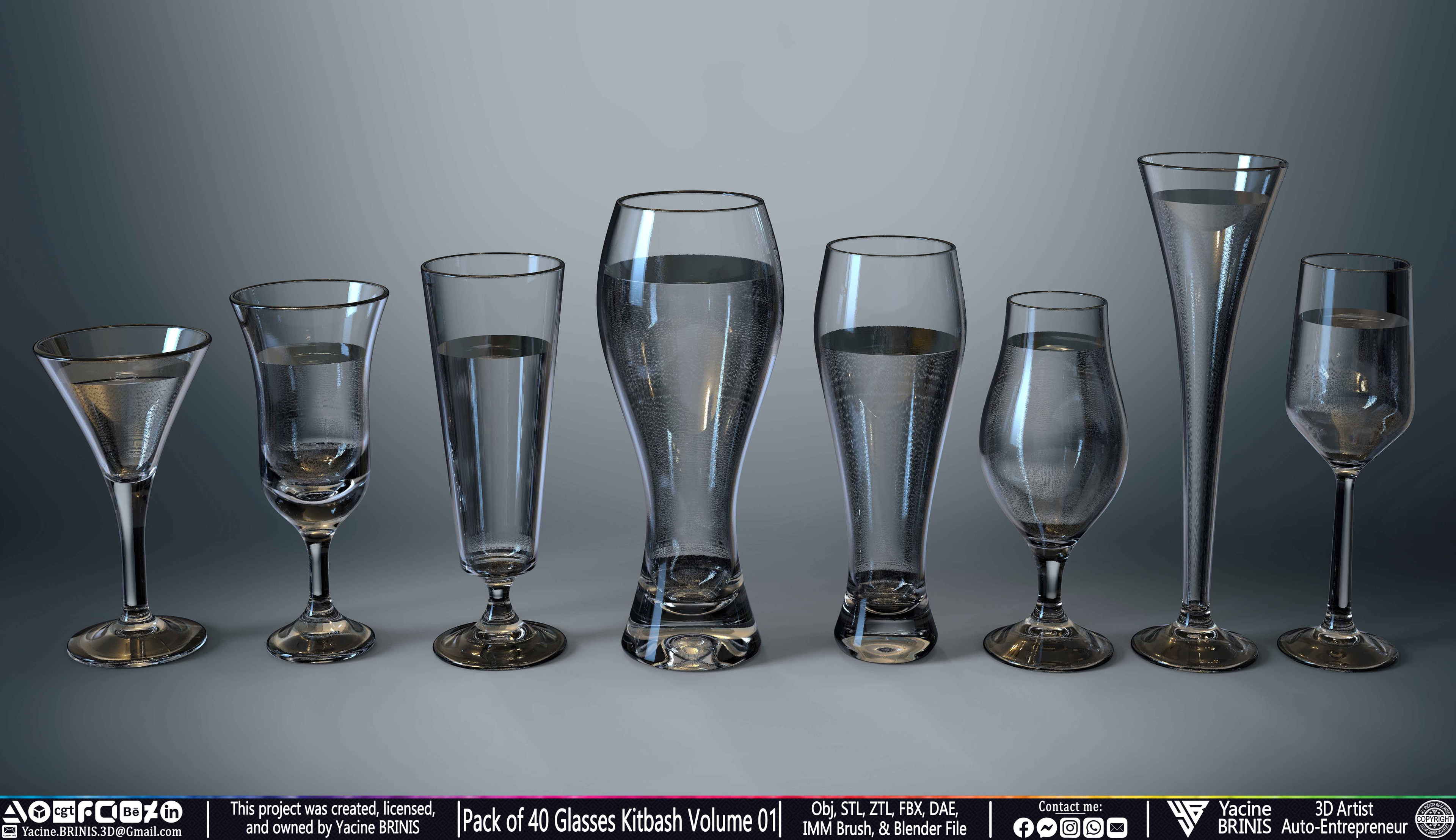 Pack of 40 Glasses Volume 01 Set 06