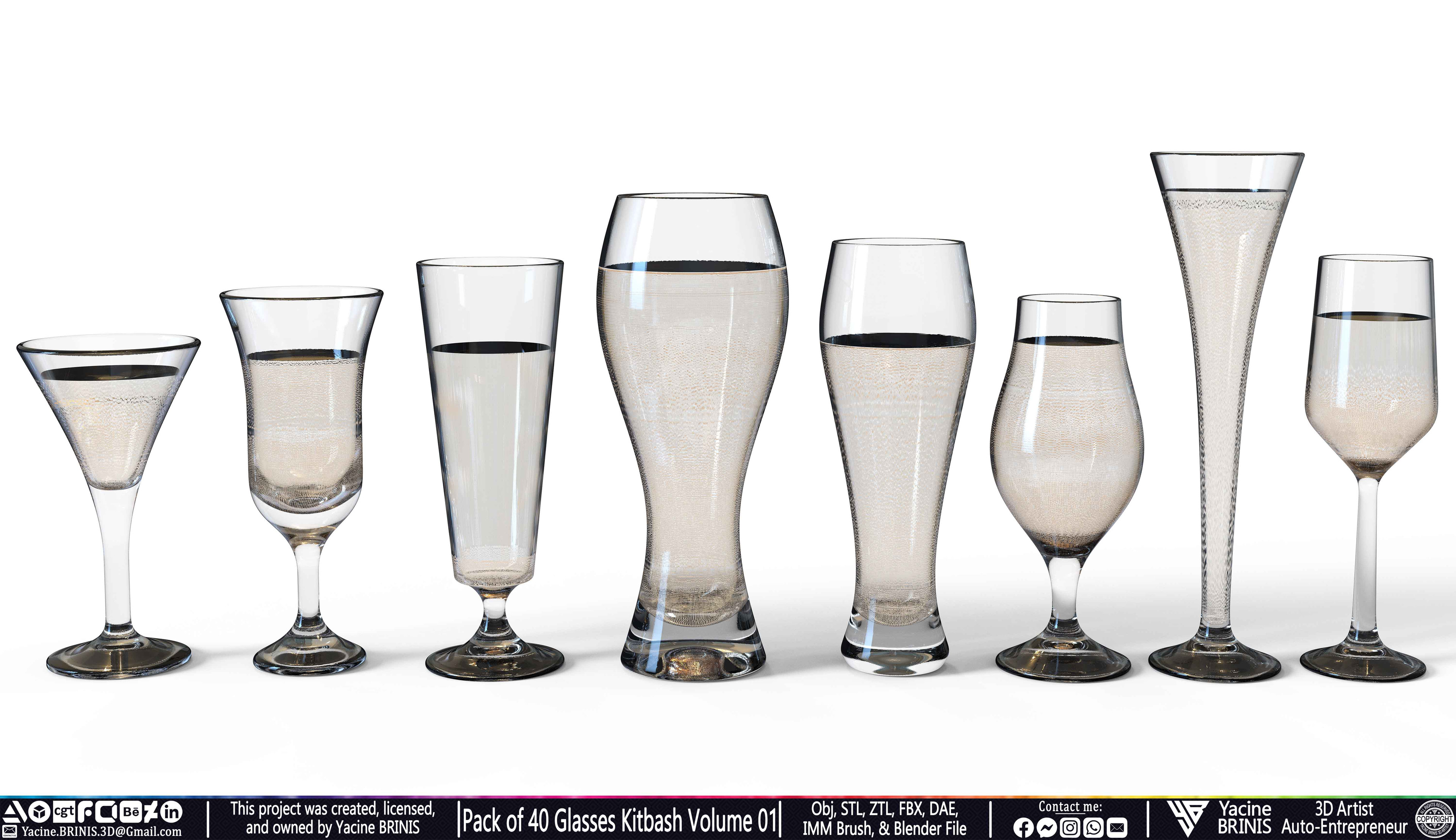 Pack of 40 Glasses Volume 01 Set 07