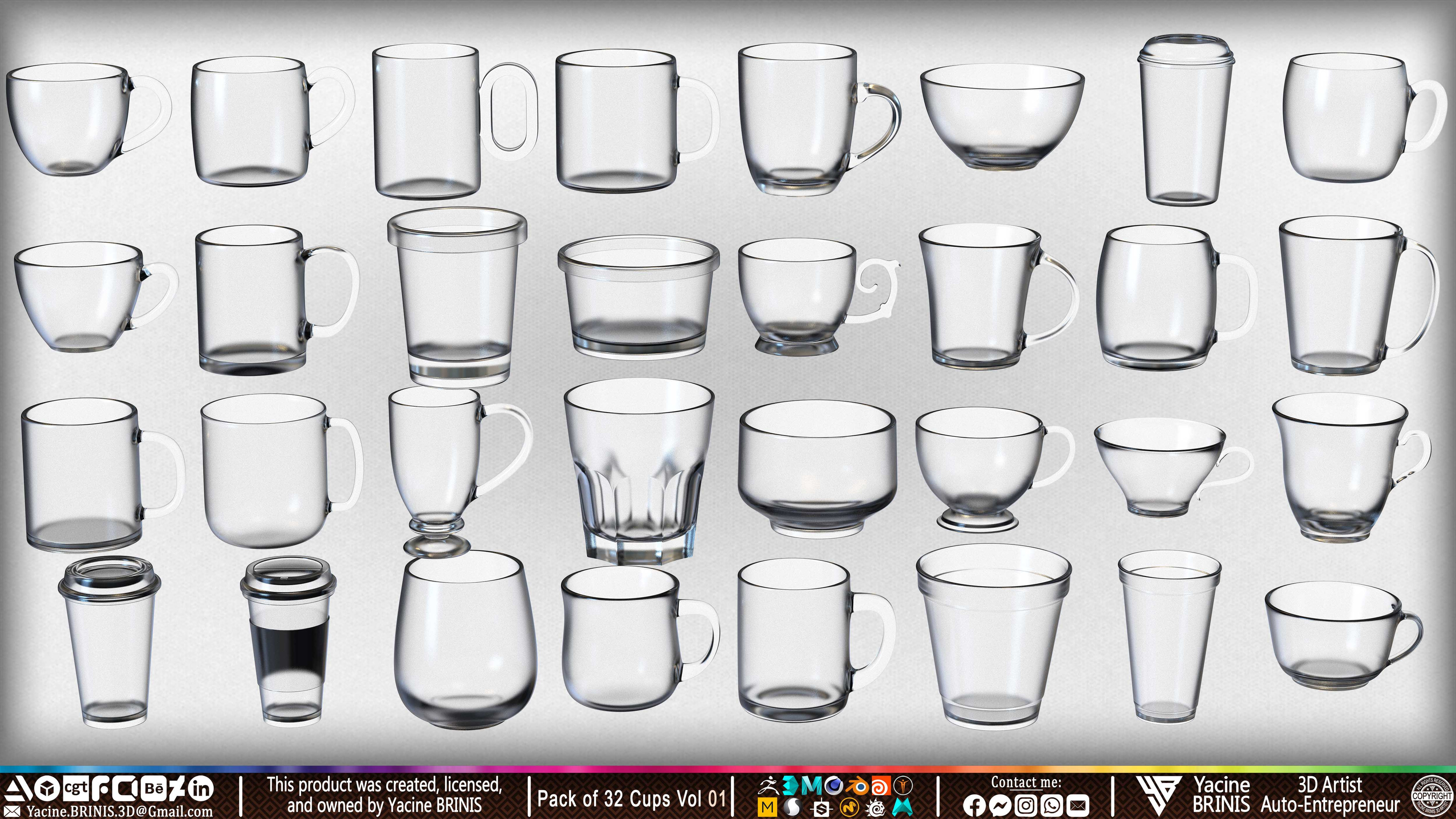 Pack of 32 Cups (Kit &amp; IMM Brush) Volume 01 set 007