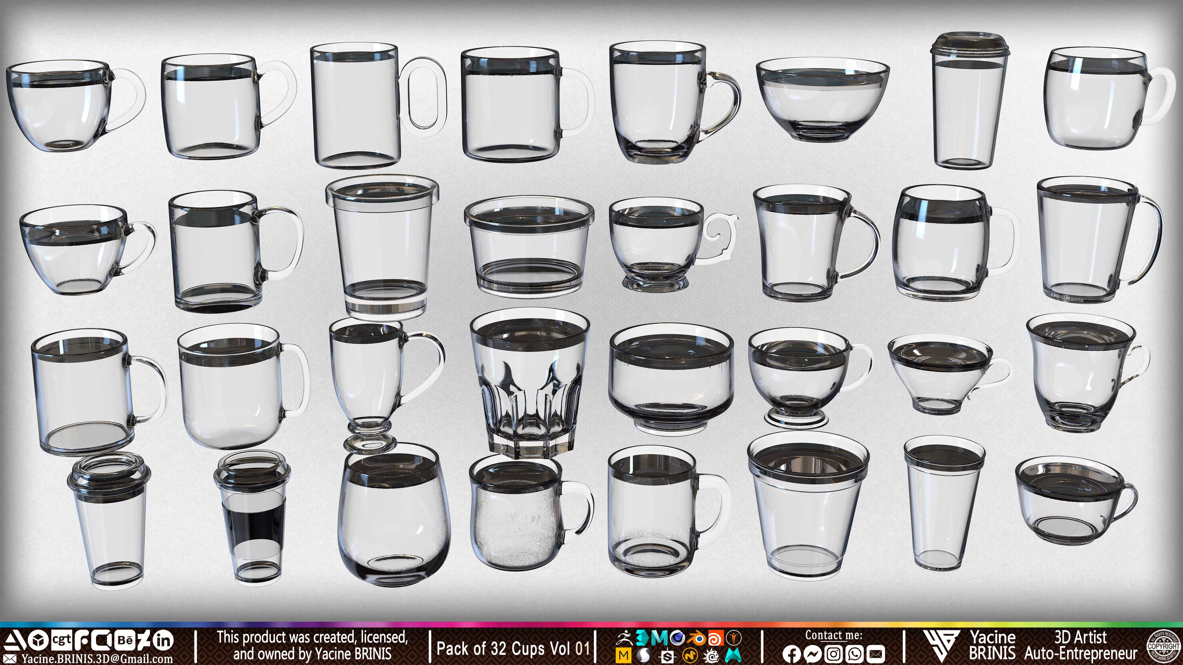 Pack of 32 Cups (Kit &amp; IMM Brush) Volume 01 set 008