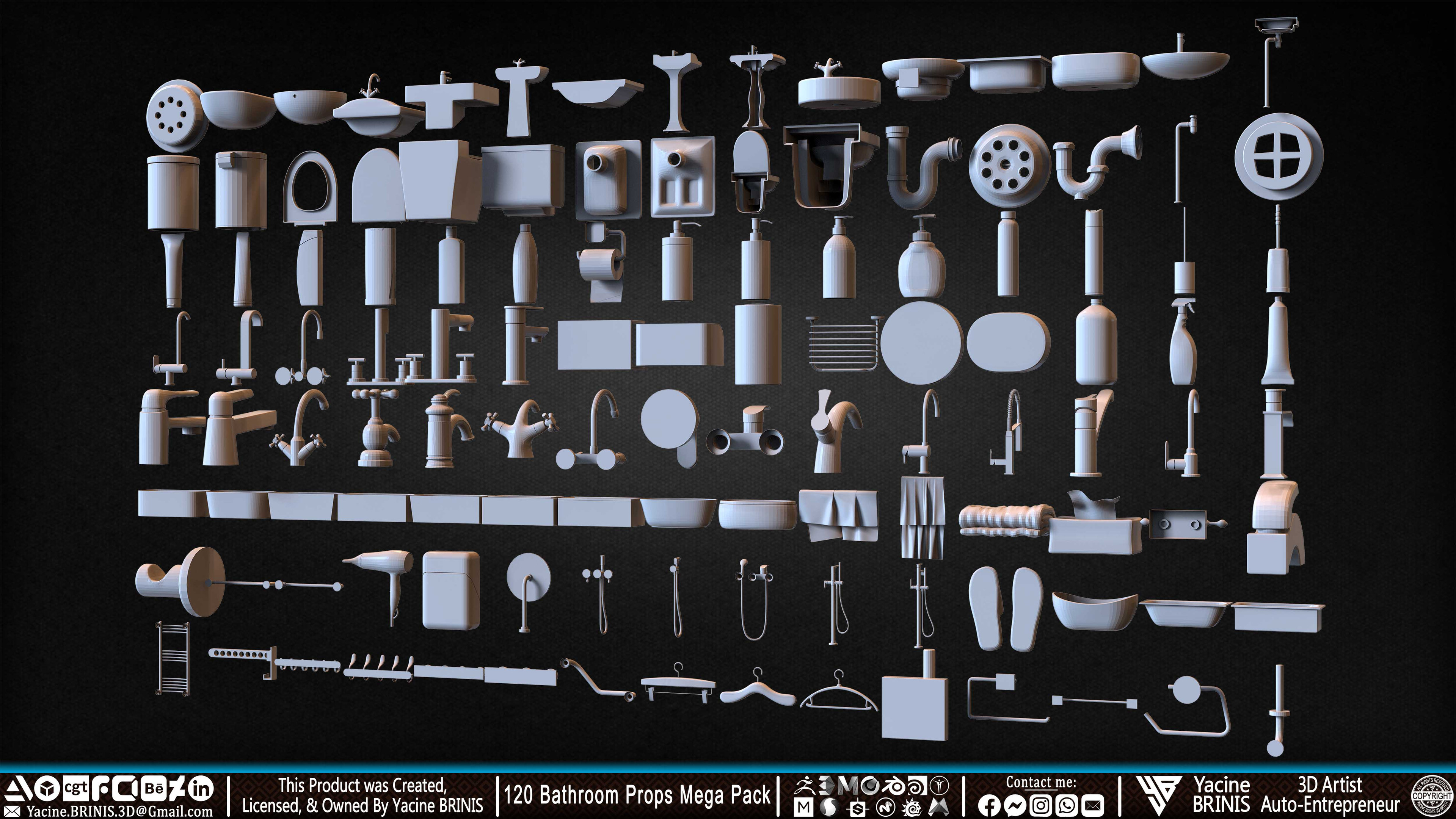 120 Bathroom Props Mega Pack Volume 01 Set 08