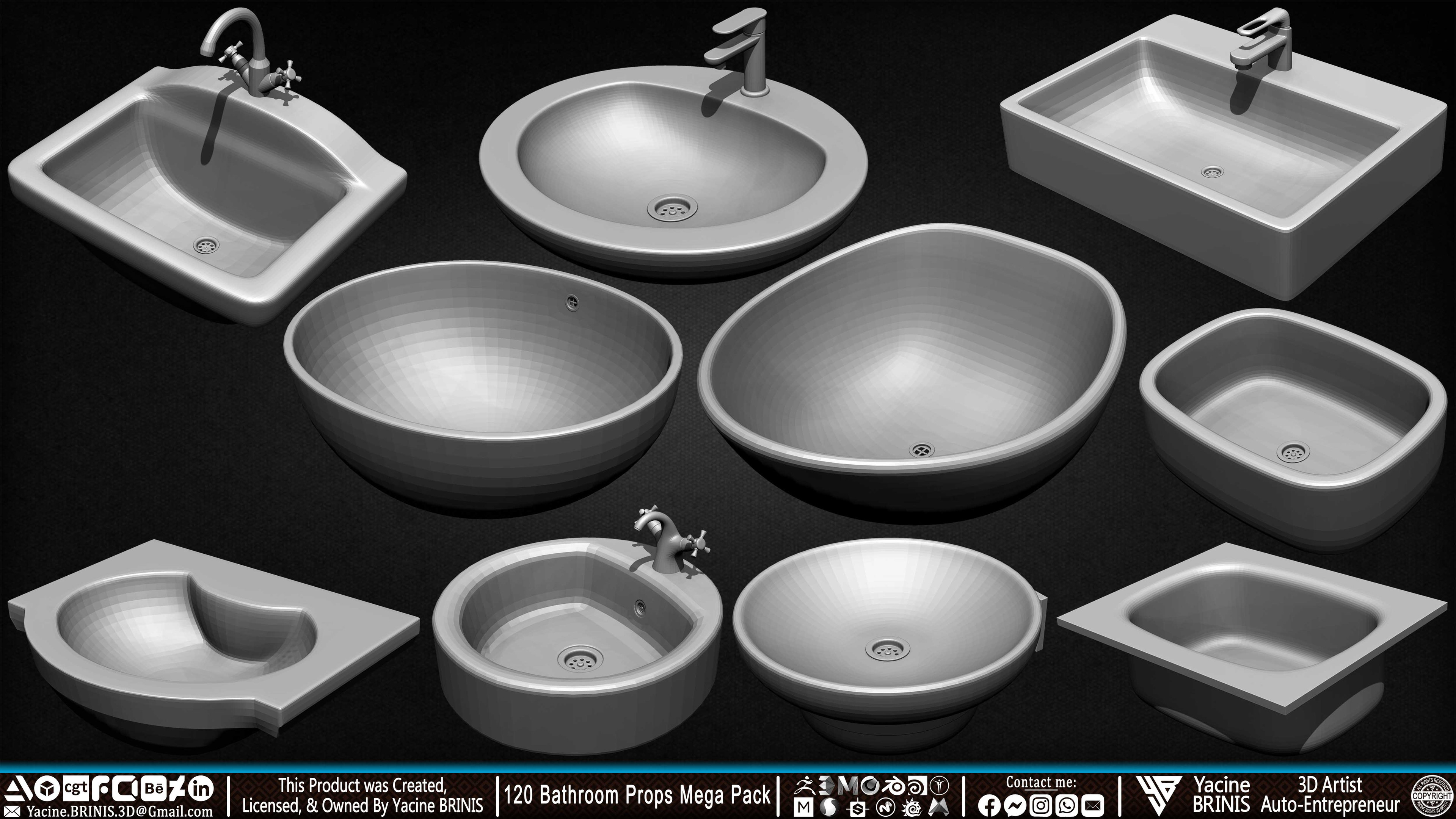 120 Bathroom Props Mega Pack Volume 01 Set 10