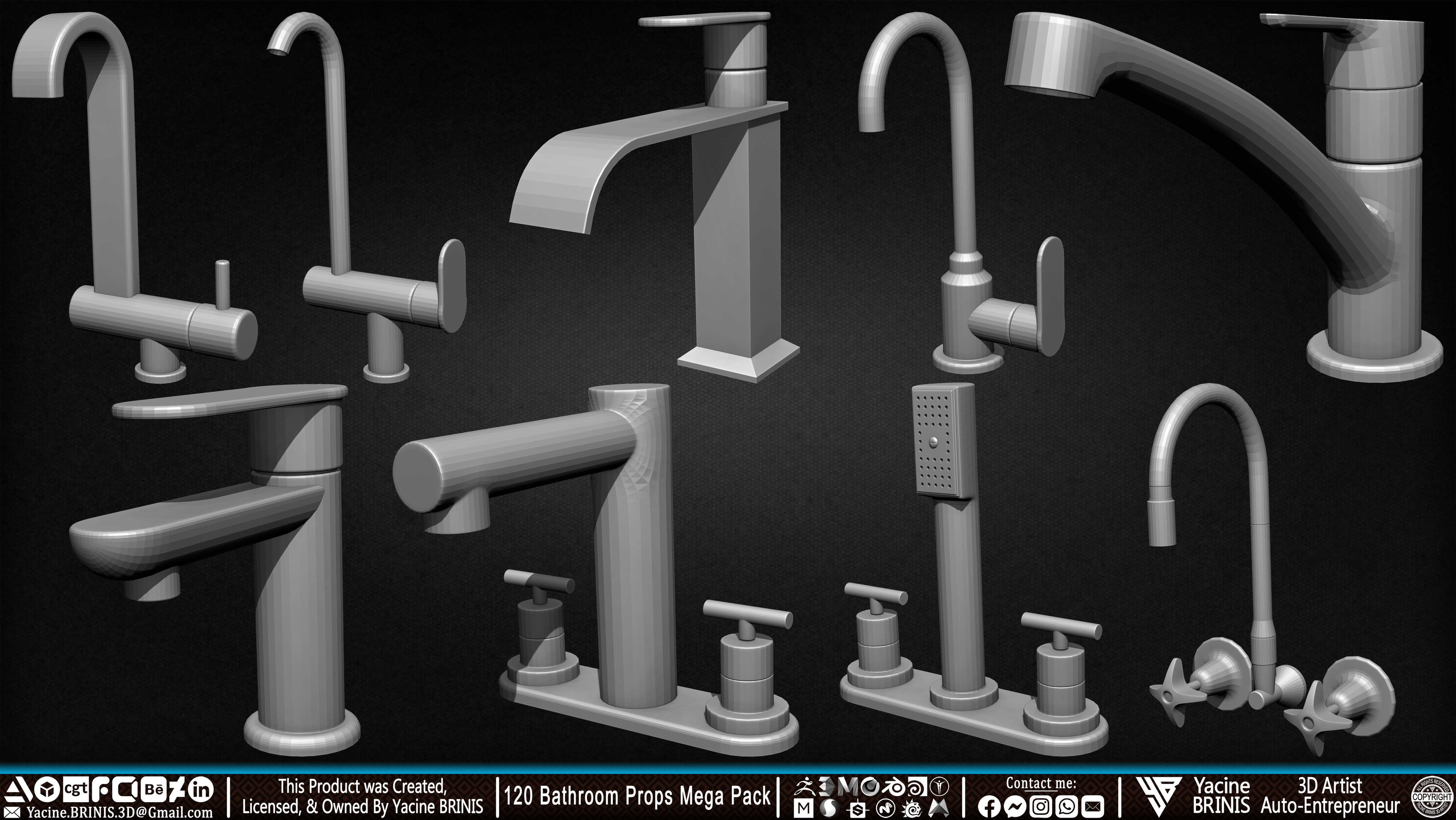 120 Bathroom Props Mega Pack Volume 01 Set 20