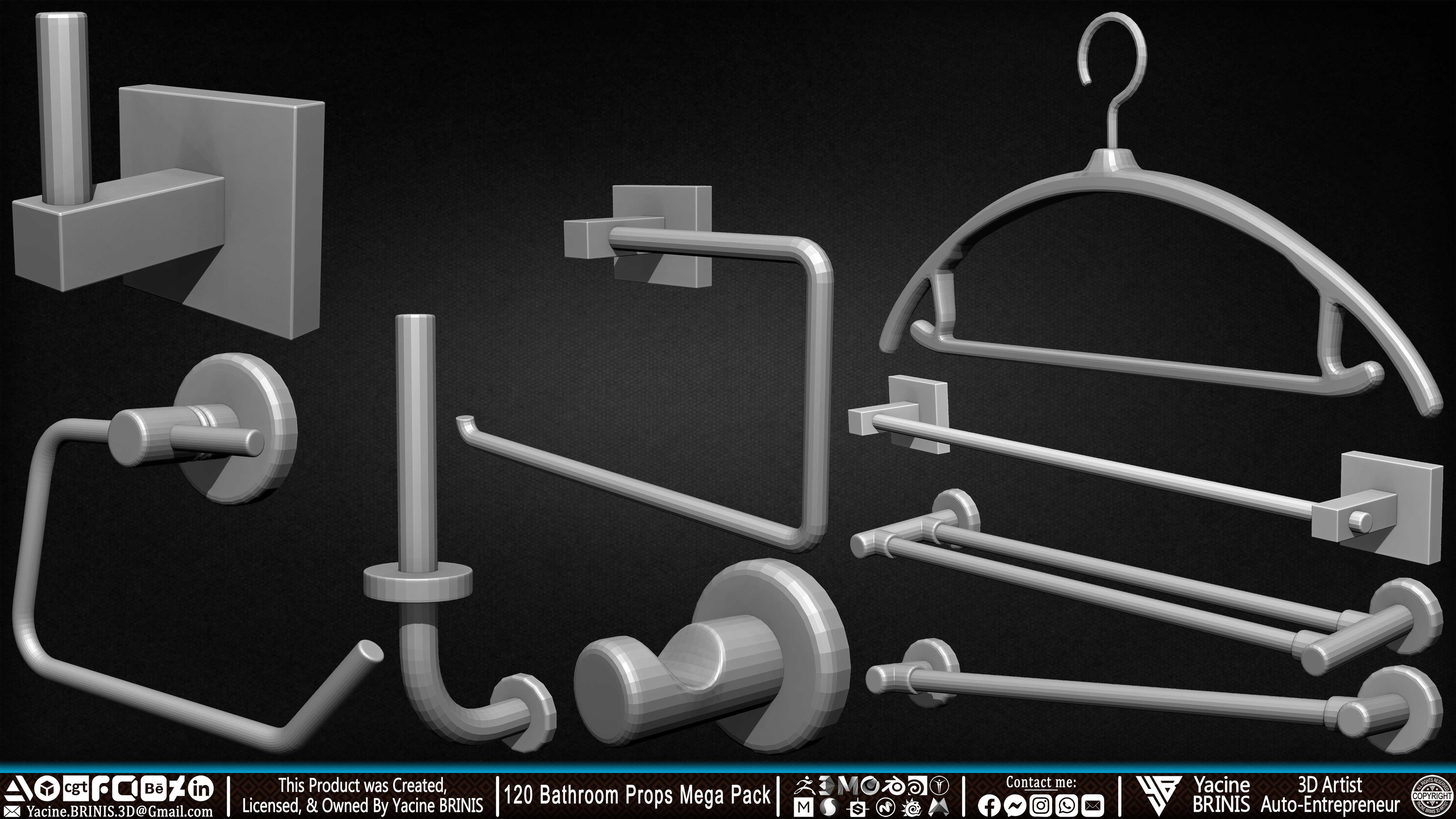 120 Bathroom Props Mega Pack Volume 01 Set 24