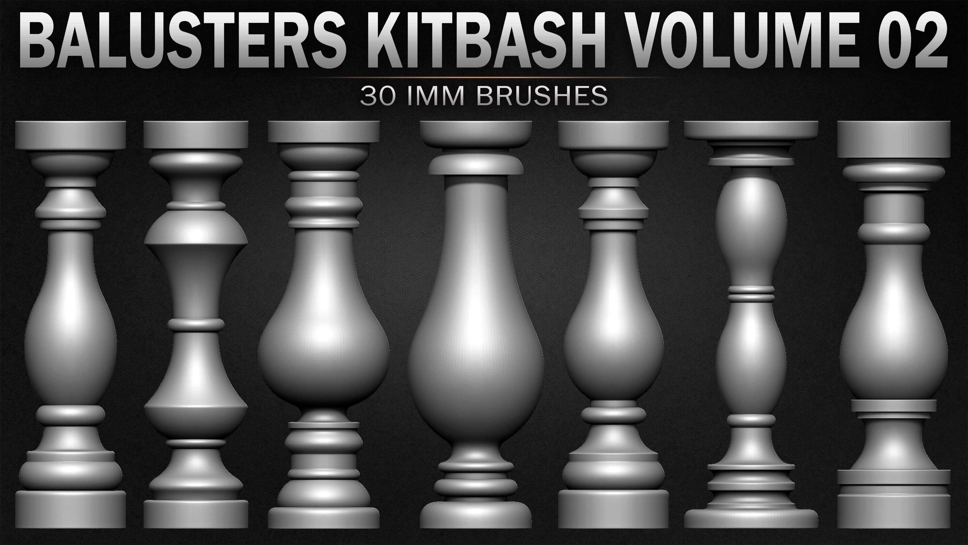 Collection of Balusters Kitbash 13