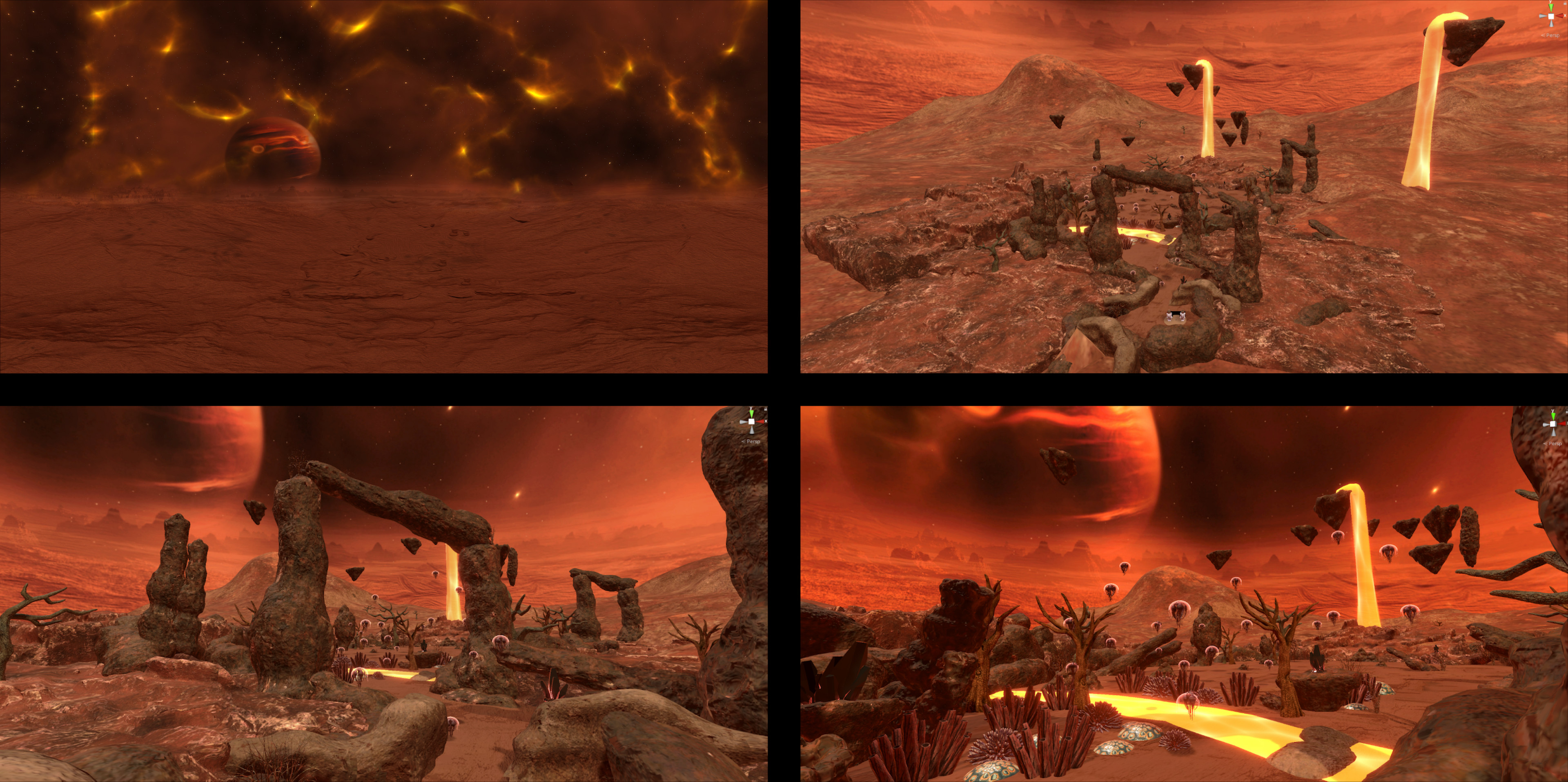  
(Lava Shader, Glowing Effect, and Particle System)